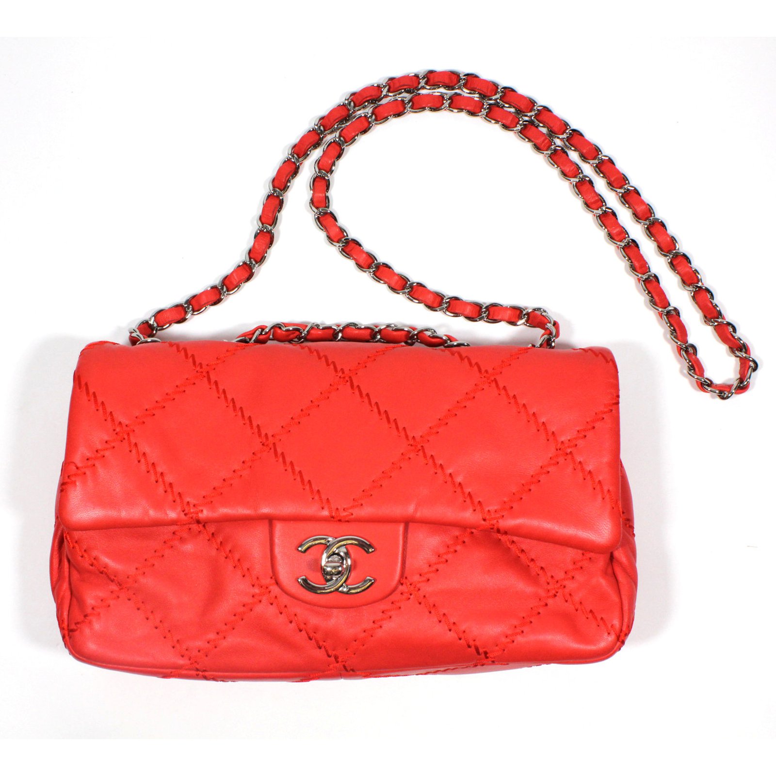 Chanel Ultra Stitch Red Coral Leather ref.21226 - Joli Closet
