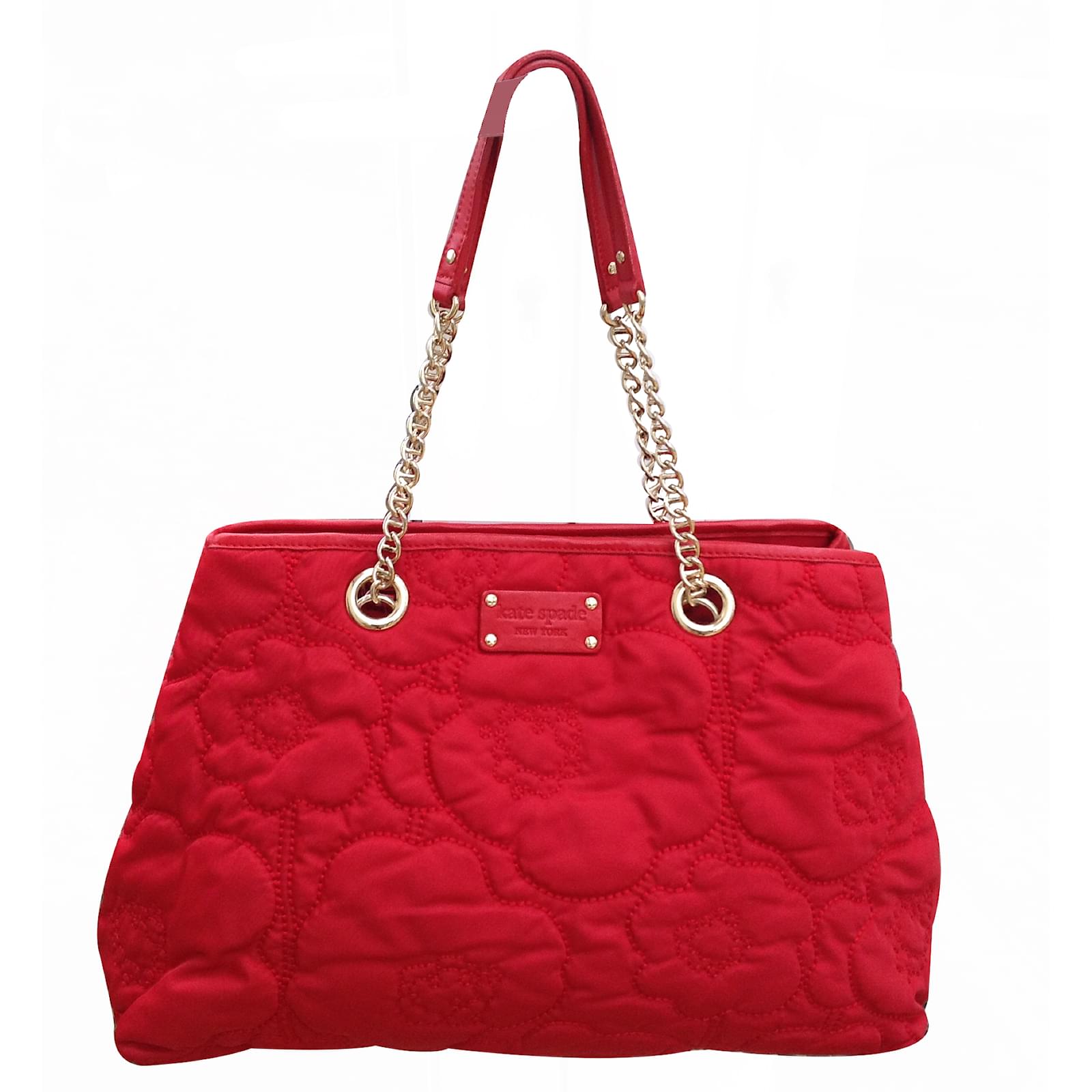 Kate Spade Grand sac cerise floral Toile Rouge ref.21243 Joli Closet