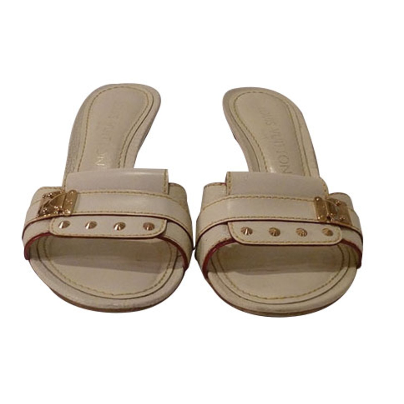 Louis Vuitton Mules Cream Leather ref.778162 - Joli Closet