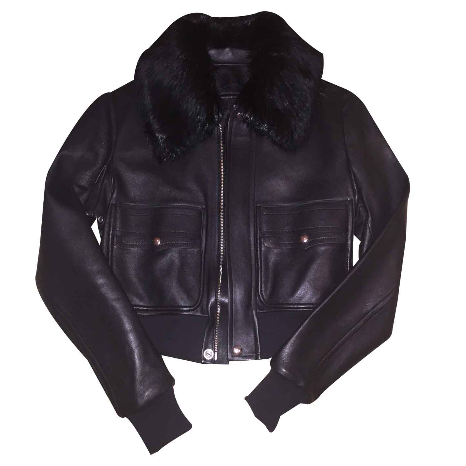 Givenchy leather jacket with fur IT38 Black ref.21811 - Joli Closet
