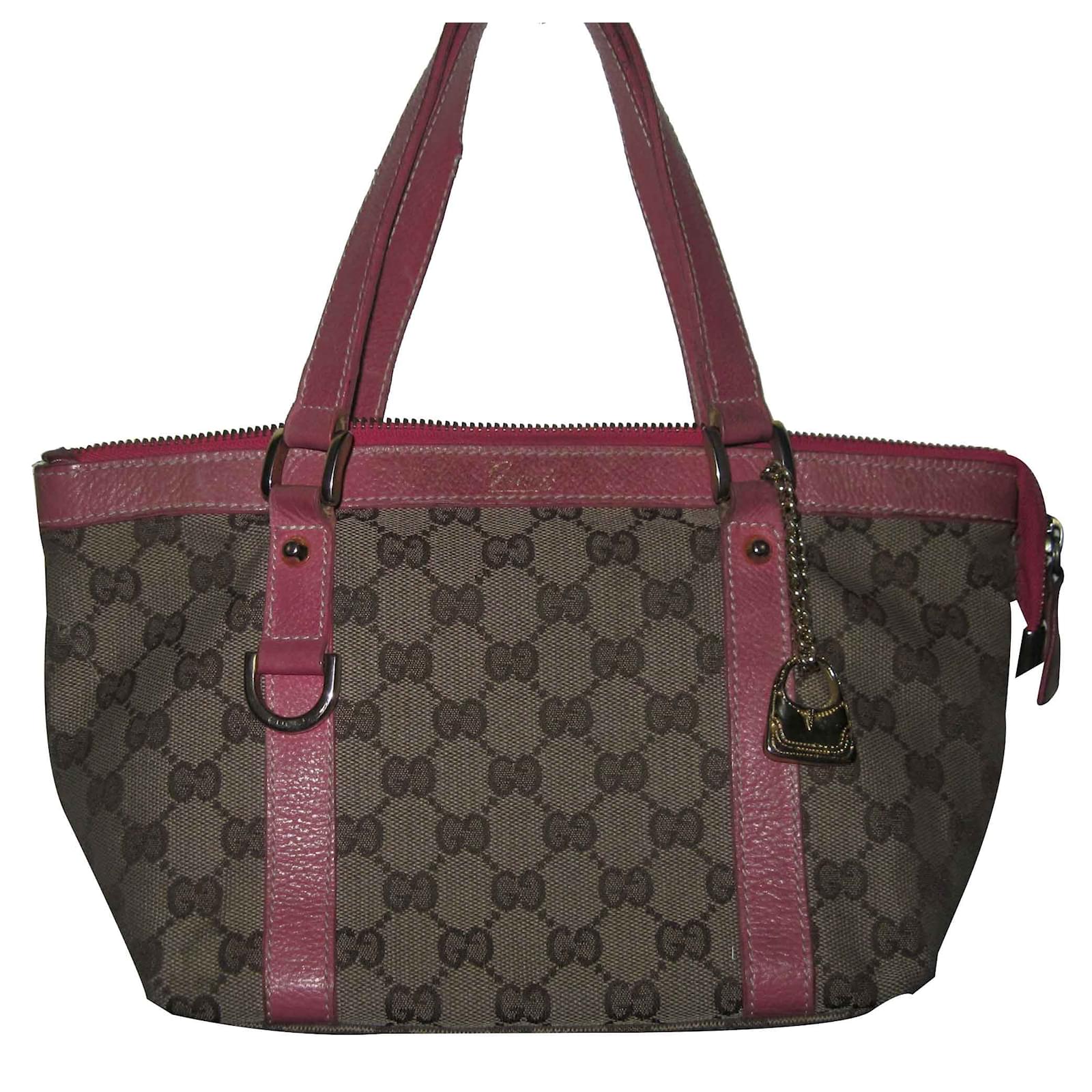Gucci Canvas Monogram Handbag Handbags Other Pink Ref 21866 Gucci Canvas Monogram Handbag Handbags Other Pink Ref 21866