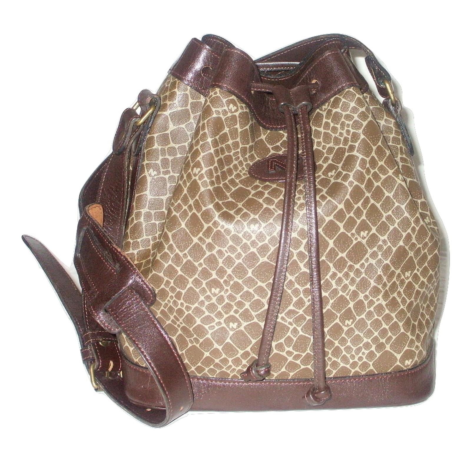 Nina Ricci Vintage Bucket Bag Handbags Synthetic Brown Ref 22891 Nina Ricci Vintage Bucket Bag Handbags Synthetic Brown Ref 22891