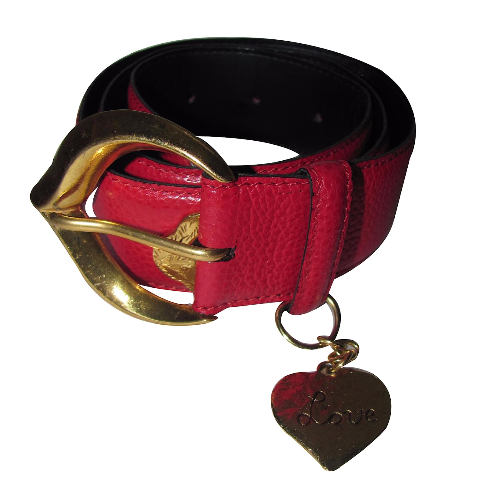 Yves Saint Laurent Belt Red Leather Joli Closet