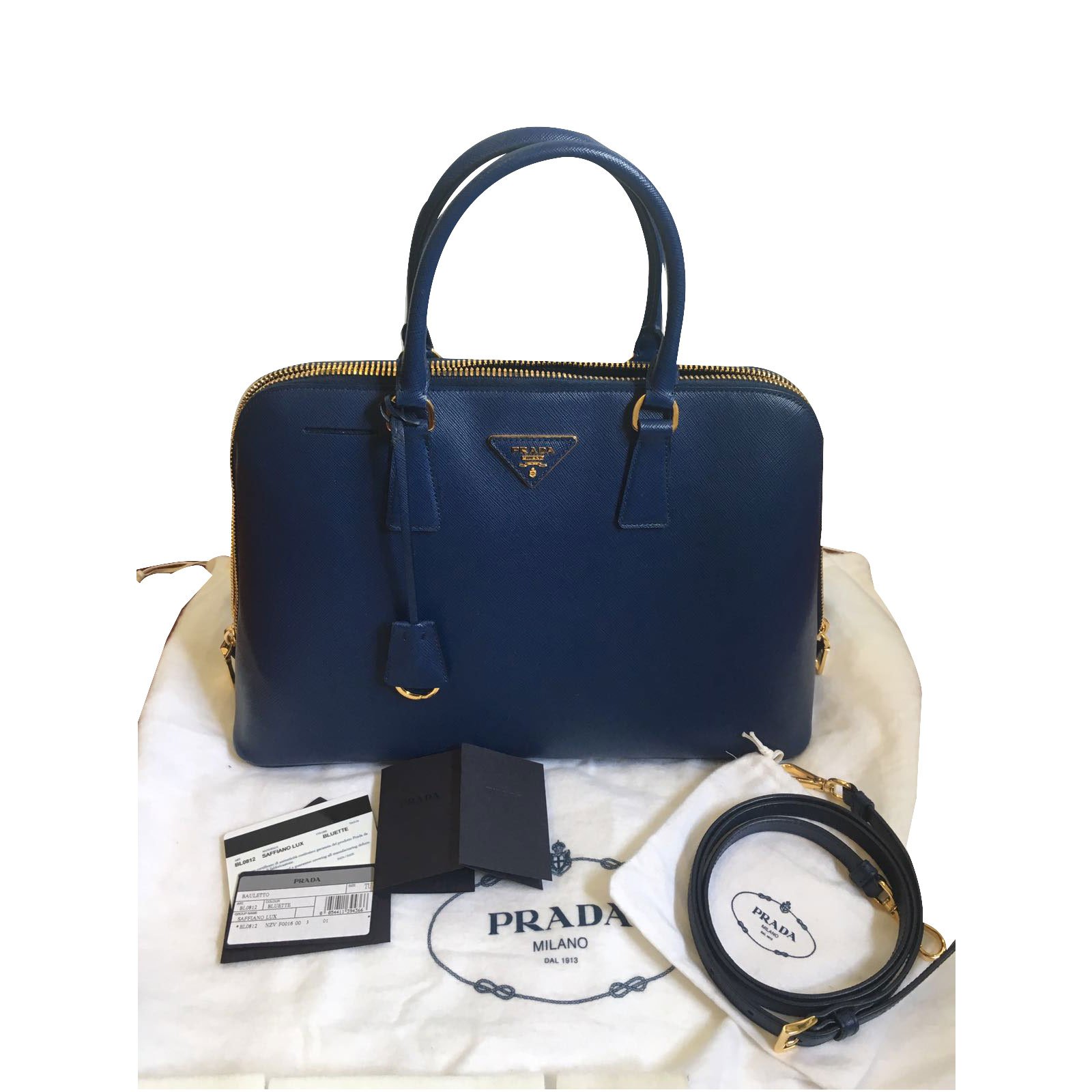 prada milano blue purse
