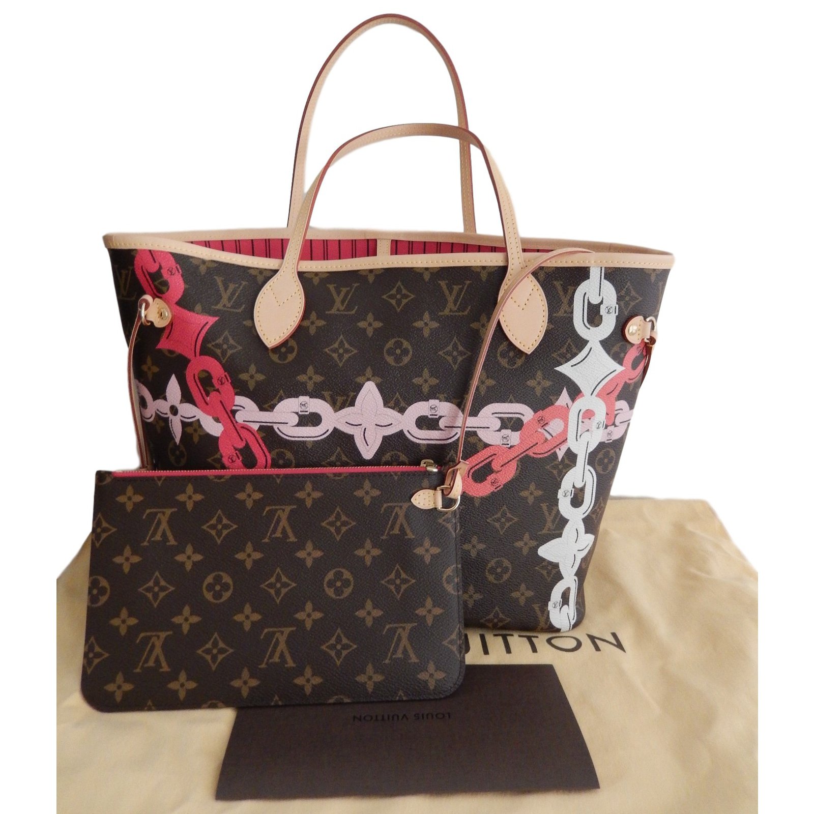 Original Louis Vuitton Neverfull MM Limited Edition Bay chain