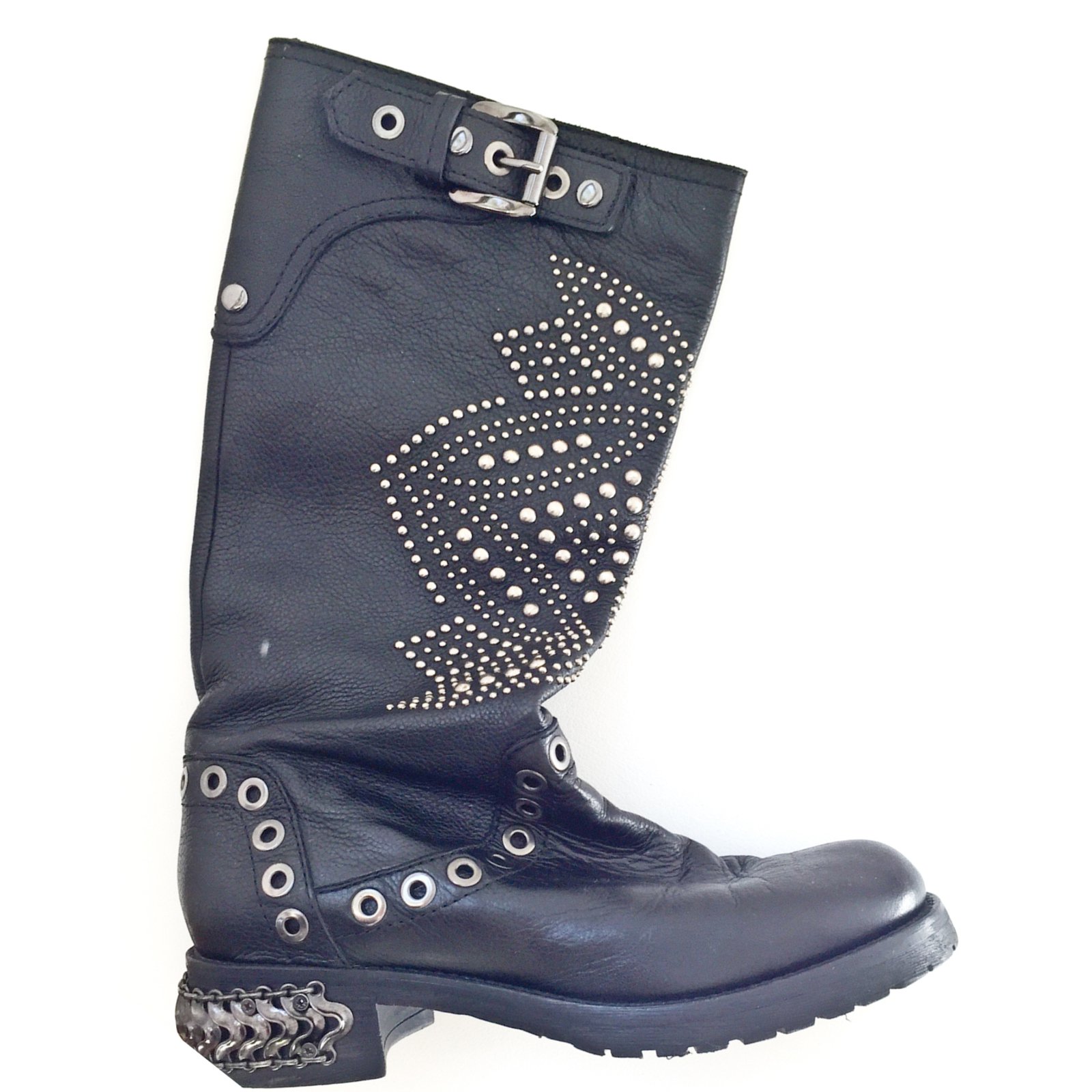 Cuoio Boots Black Leather ref.23562 - Joli Closet