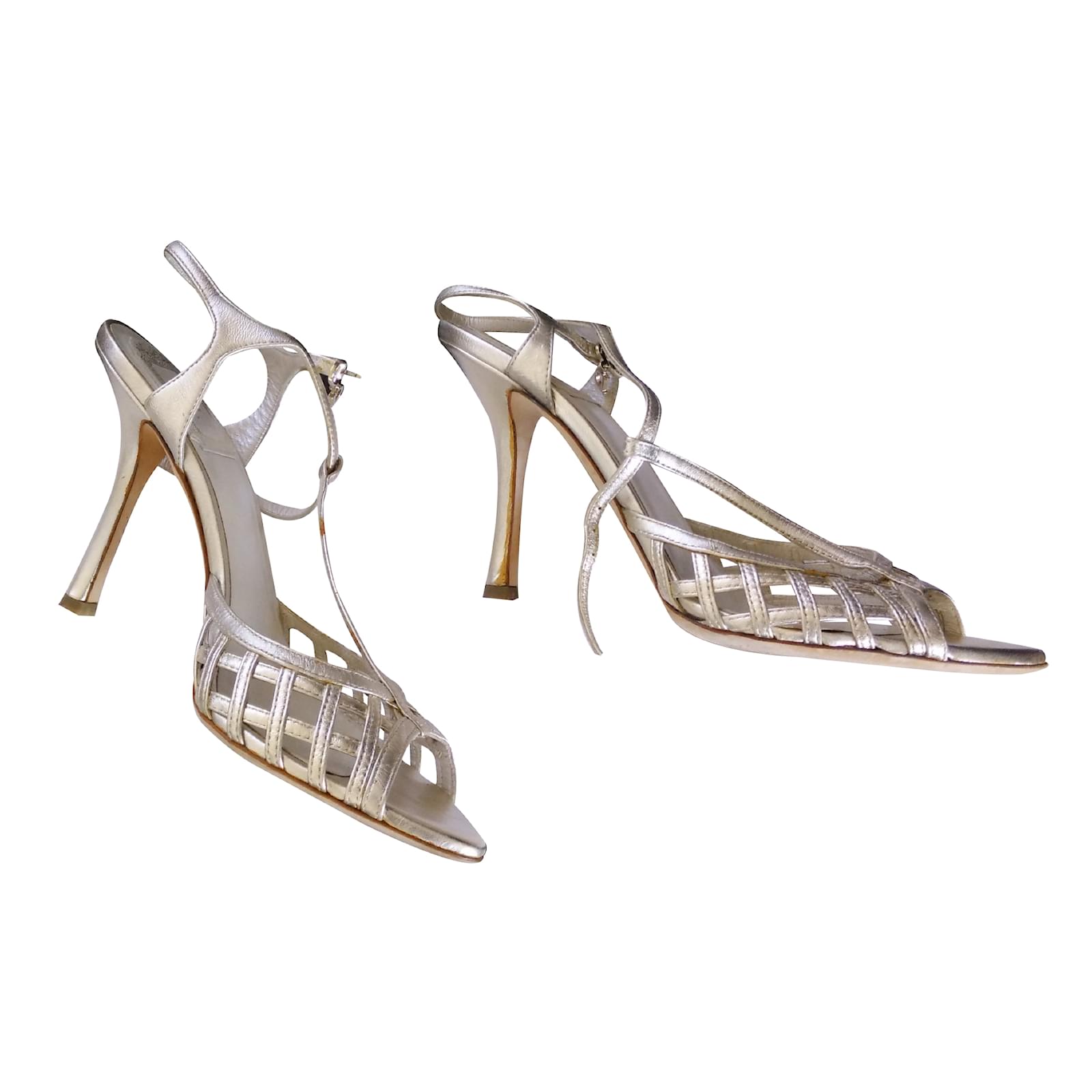 Dior Heels Golden Leather ref.23599 Joli Closet