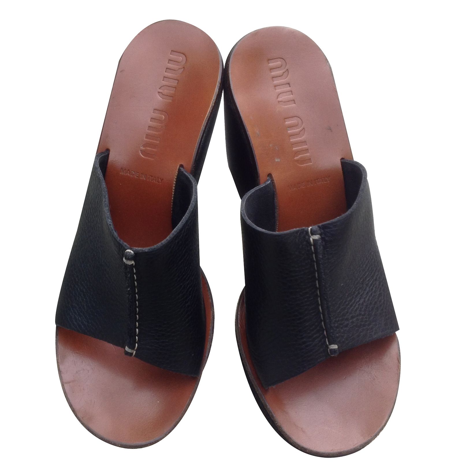 Mules Compensées Femme En Cuir - Plateforme 11 Cm, Bout Ouvert, Style été Décontracté