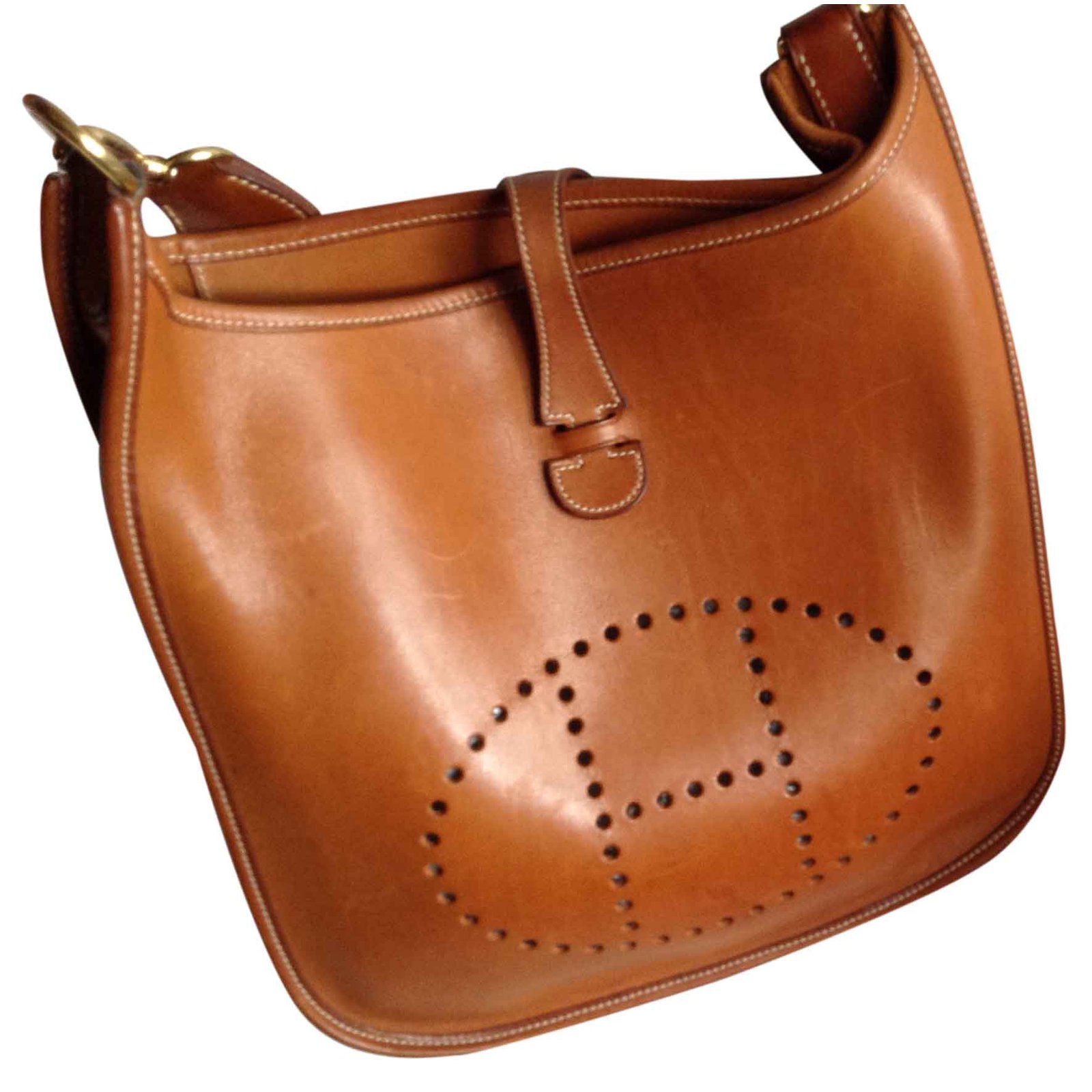 Hermès Evelyne Caramel Patent leather ref.24462 - Joli Closet