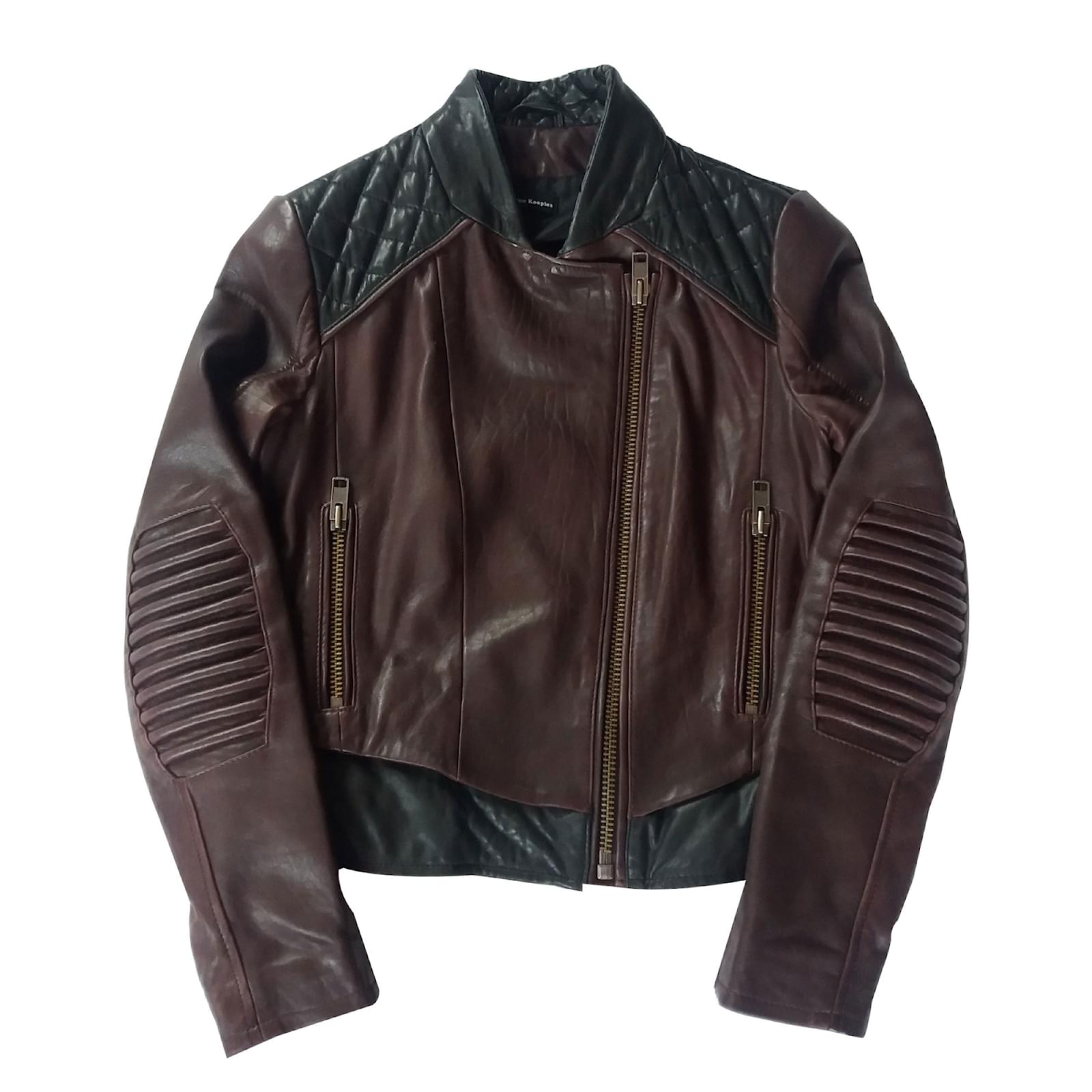 dark red biker jacket