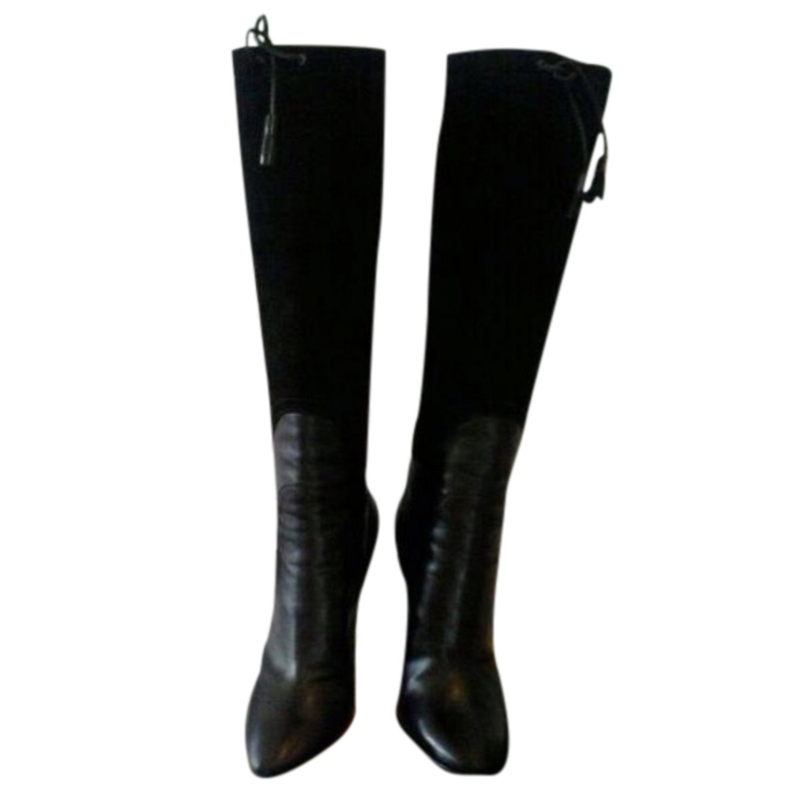 Costume National Black high heel boots Leather ref.25392 - Joli Closet