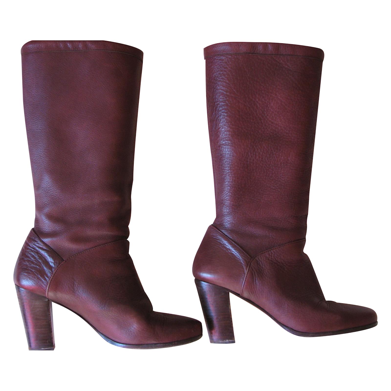 Vanessa Bruno Boots Dark red Leather ref.25407 Joli Closet