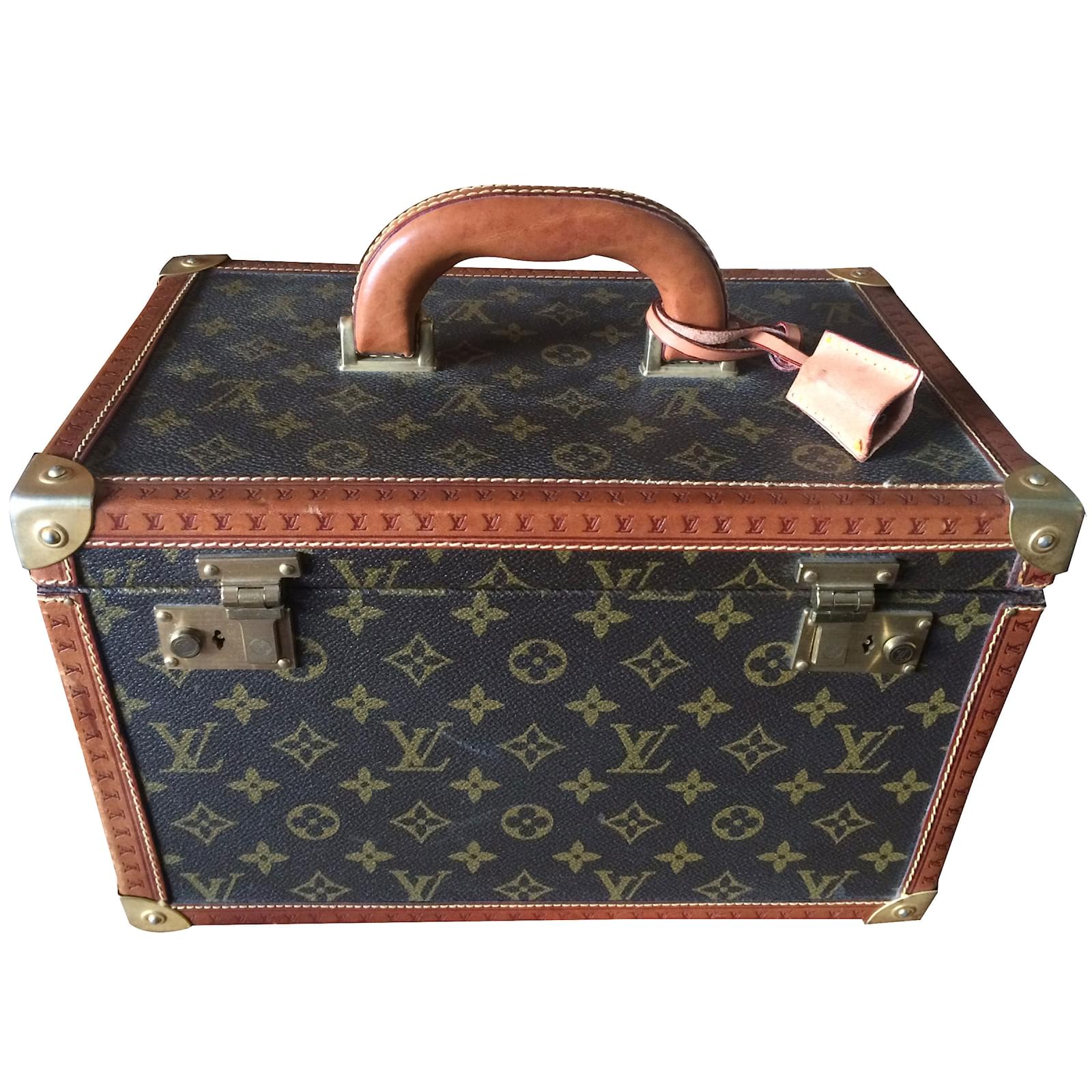 Antique 1920s Louis Vuitton Leather Suitcase