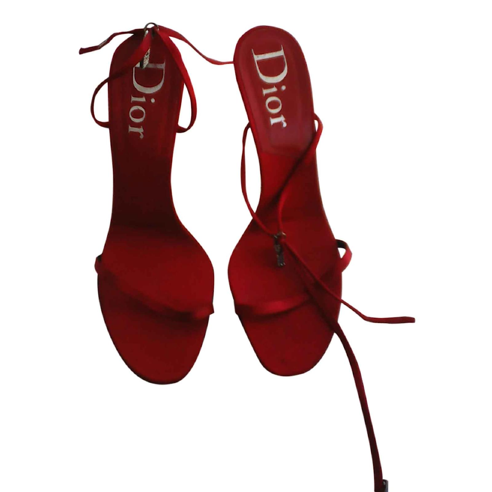 Dior Heels Red Silk ref.26097 Joli Closet