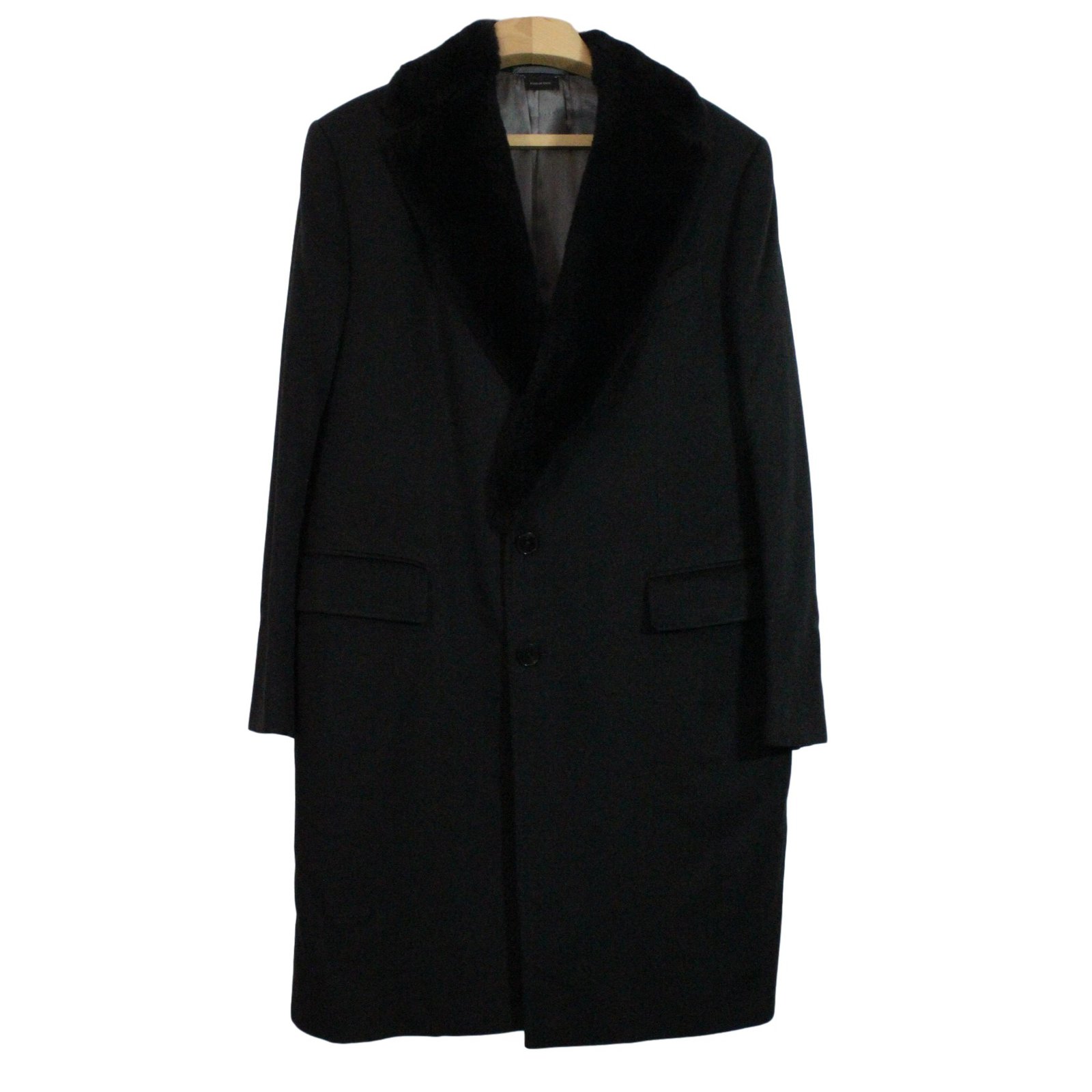 Ermenegildo Zegna Mink collar Cashmere Coat Black ref.26492 - Joli Closet