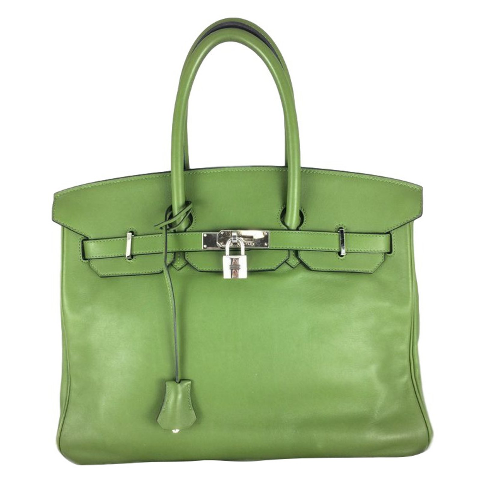 Olive Green Hermes Kelly Bag with Palladium Hardware - Handbags