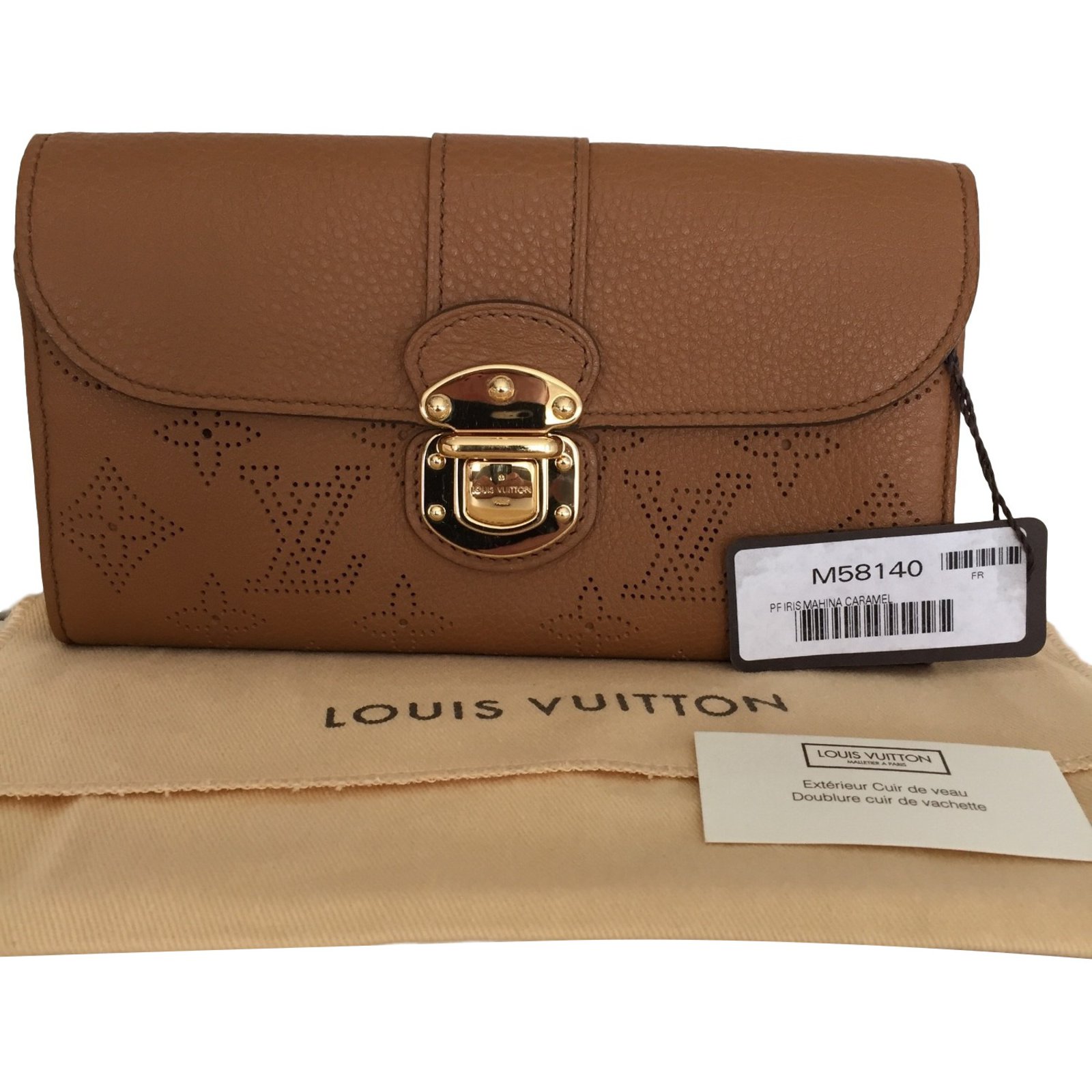 Louis Vuitton IRIS cuir Mahina Purse Caramel Leather ref.26828 - Joli Closet