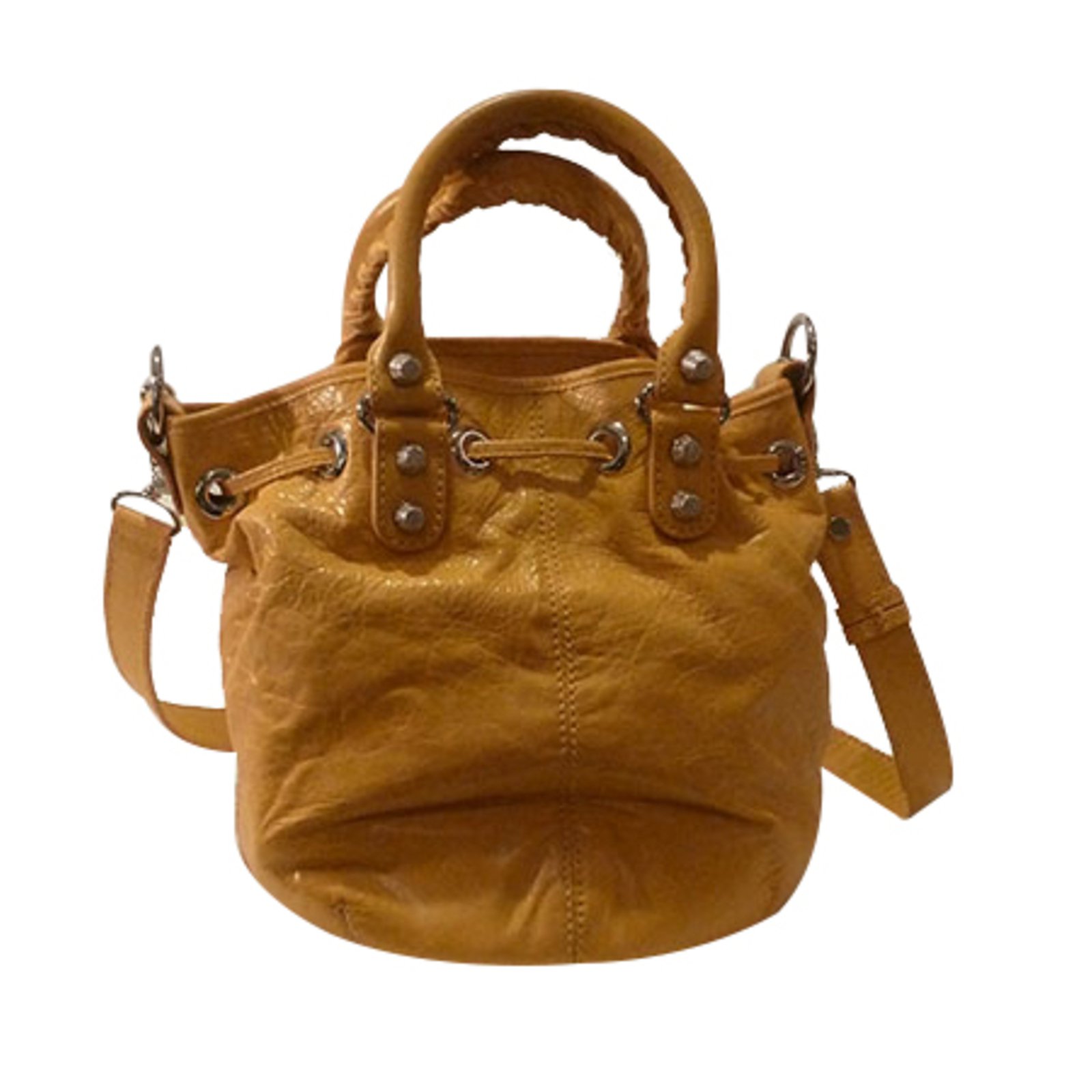 Giant 12 Mini Pom Pom Bucket Bag Leather - Joli Closet