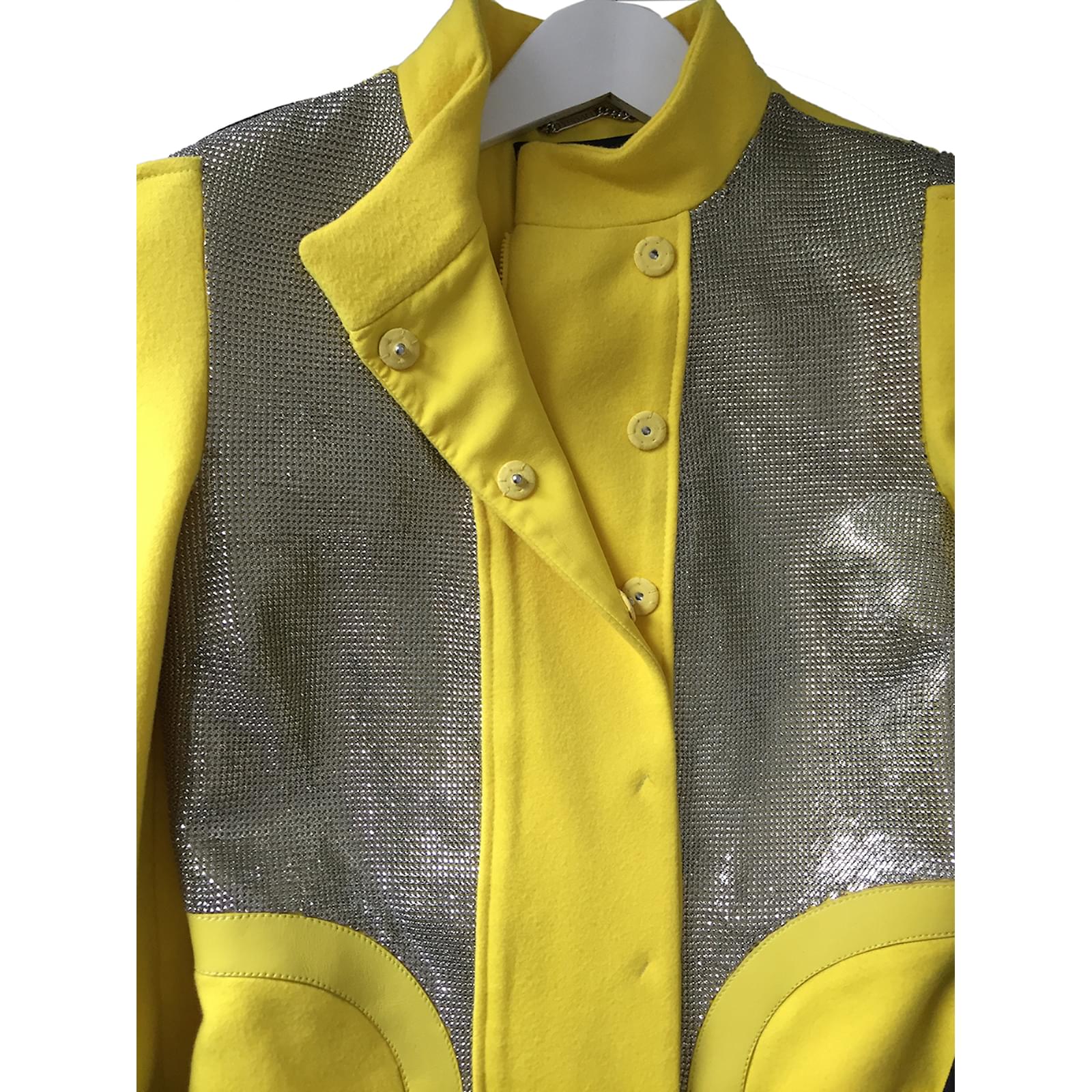 yellow versace coat