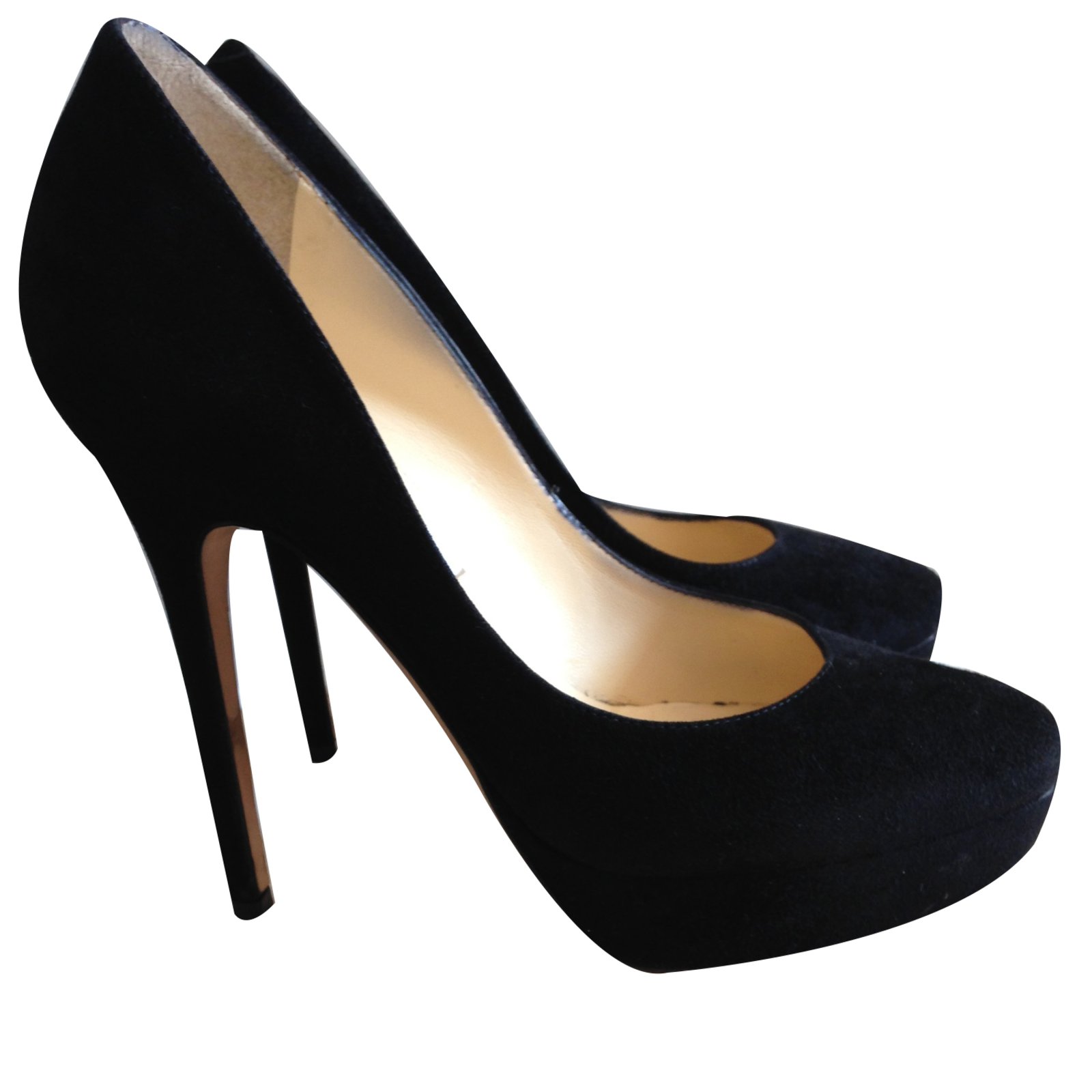 Ladies Almond Toe Block Heel - Black