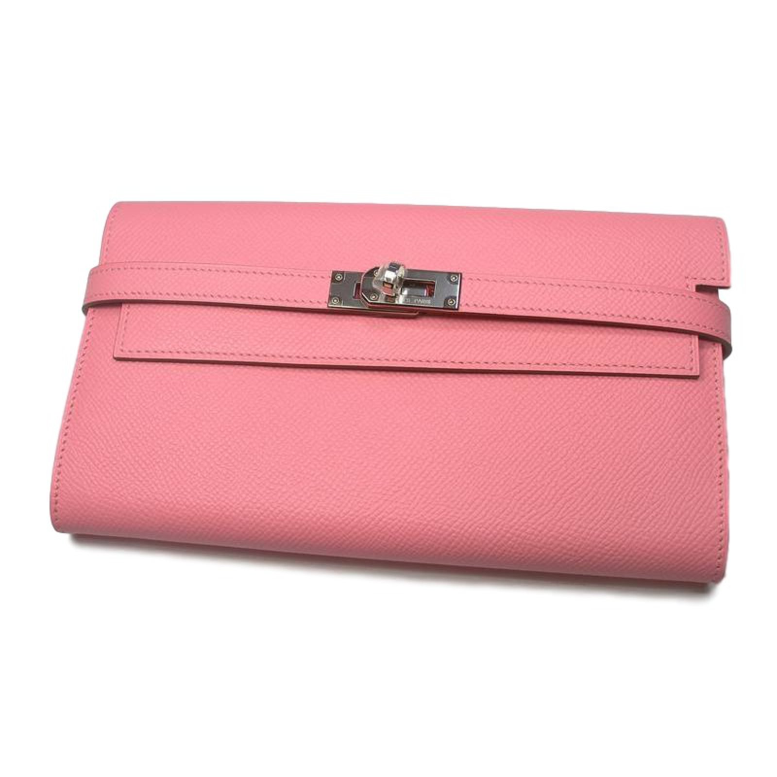 Hermès Kelly long wallet Pink Leather ref.27541 - Joli Closet