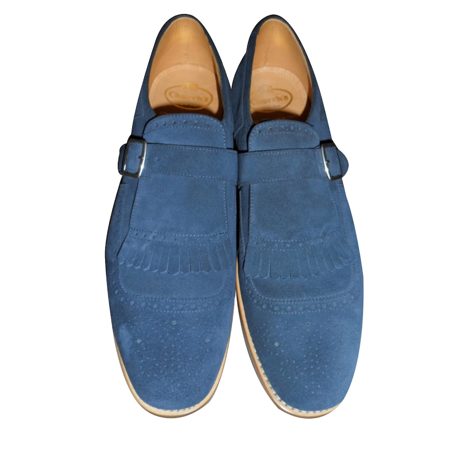 church's blue suede shoes