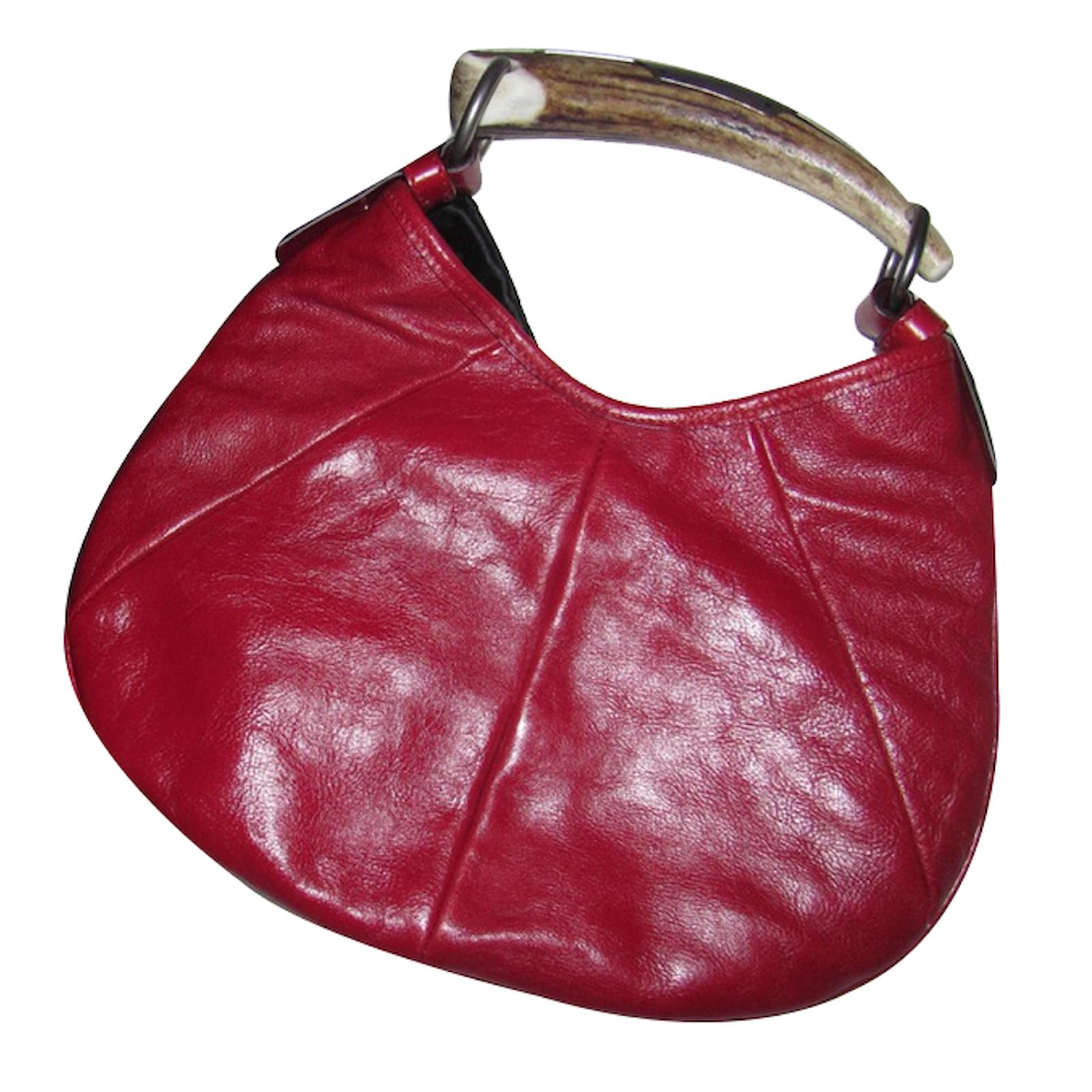 Yves Saint Laurent Handbag Dark red Leather ref.27661 Joli Closet
