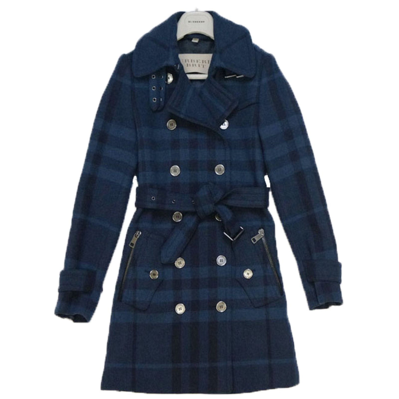 burberry blue wool coat