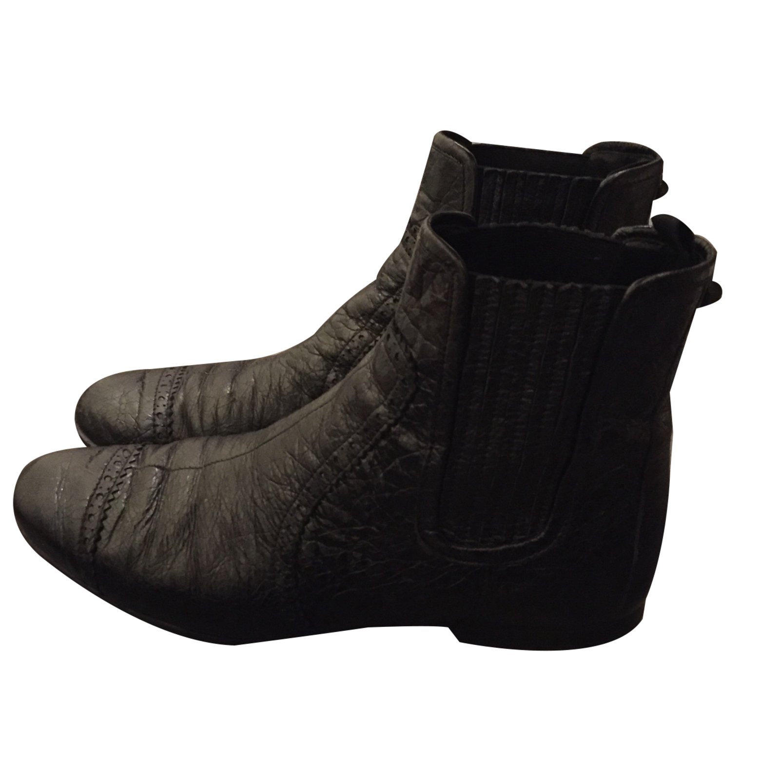 conservador Cuna surf Balenciaga Ankle Boots Black Leather ref.27772 - Joli Closet
