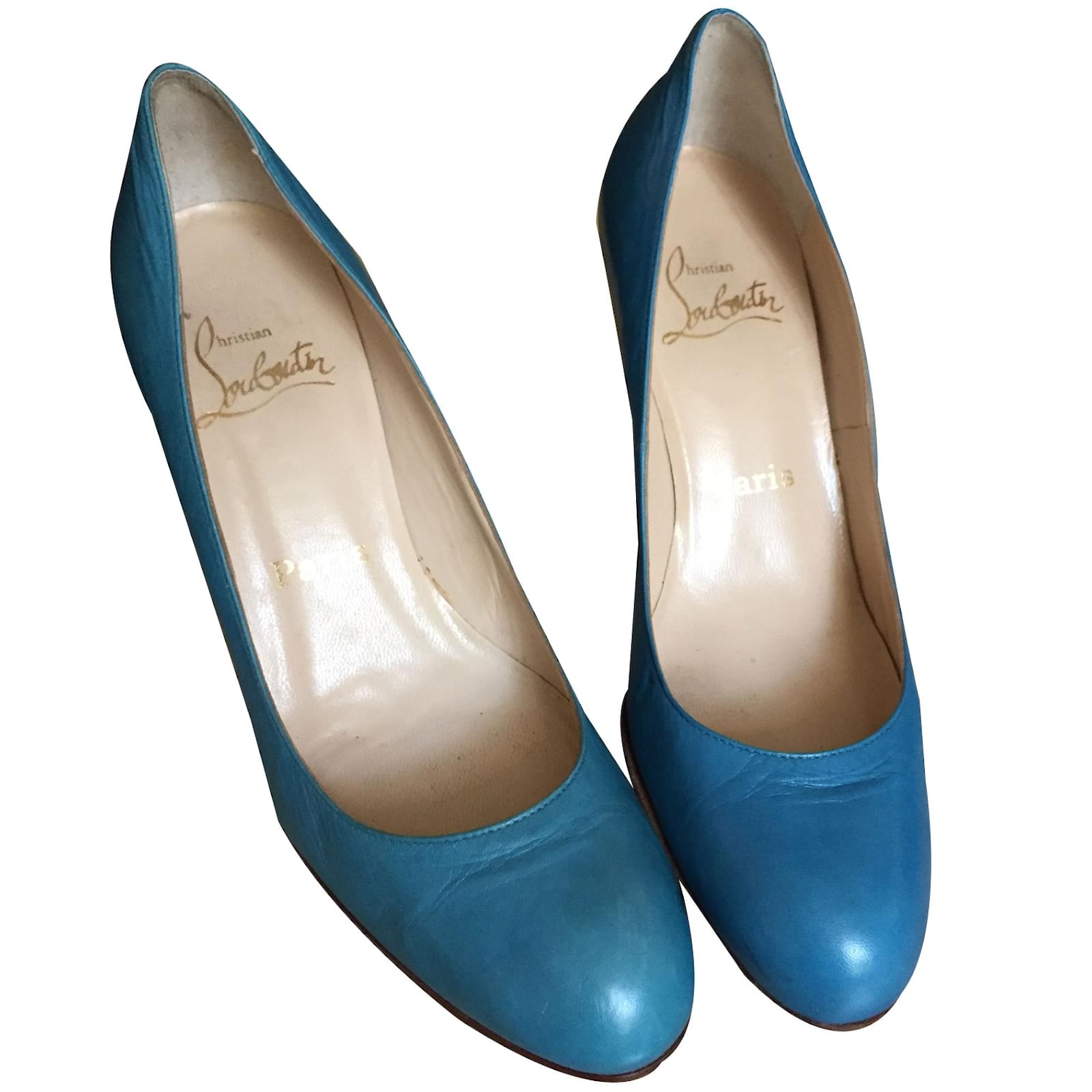 Christian Louboutin Heels Blue Leather ref.27806 - Joli Closet