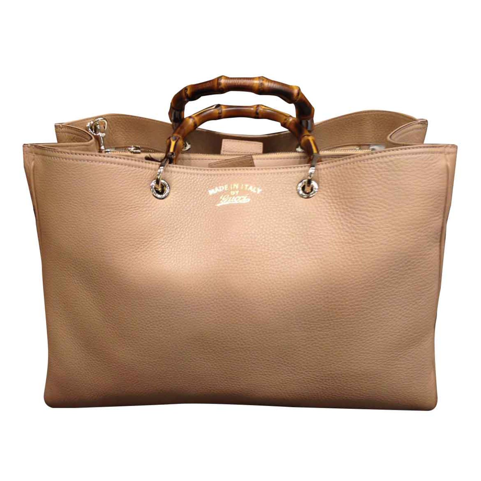 GUCCI Femme Bamboo Bag en Cuir en Beige