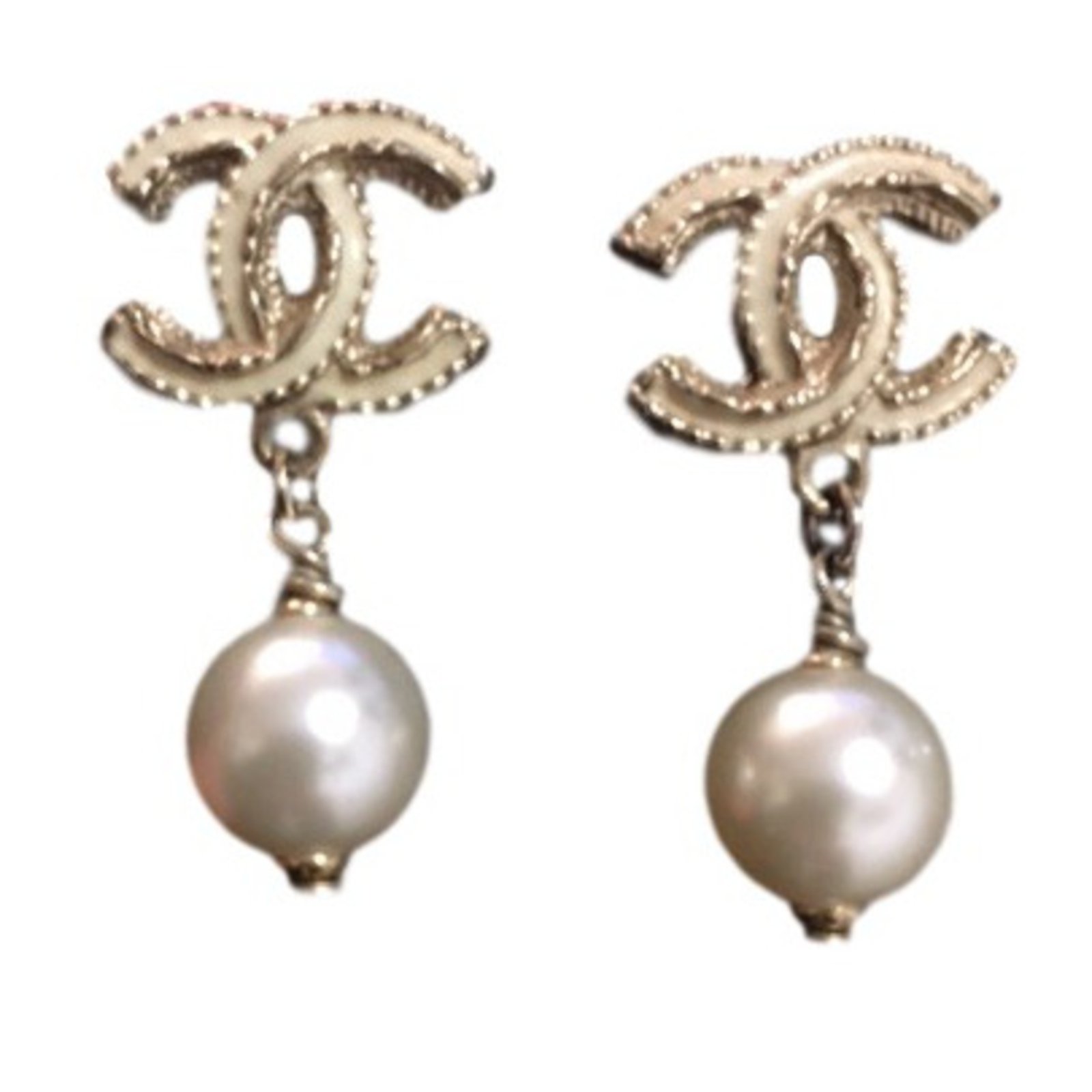 Chanel Earrings Beige ref.28175 - Joli Closet