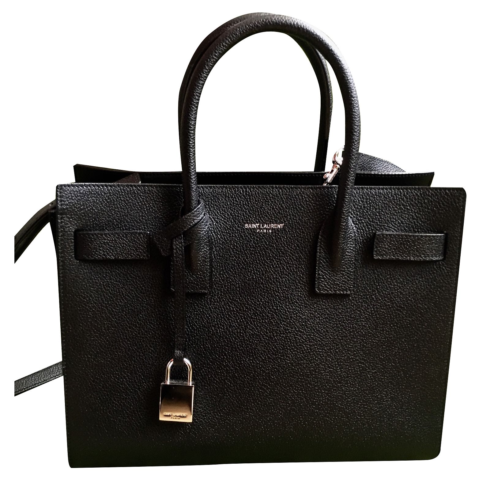 Yves Saint Laurent Sac De Jour Cuir Noir Ref 28634 Joli Closet