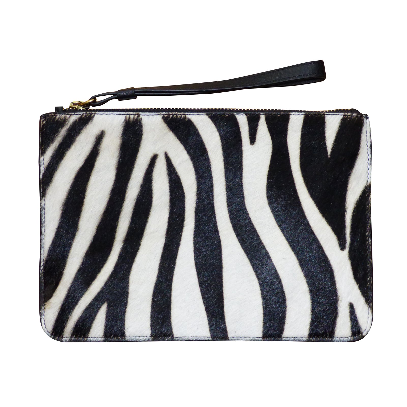 zebra print clutch bag