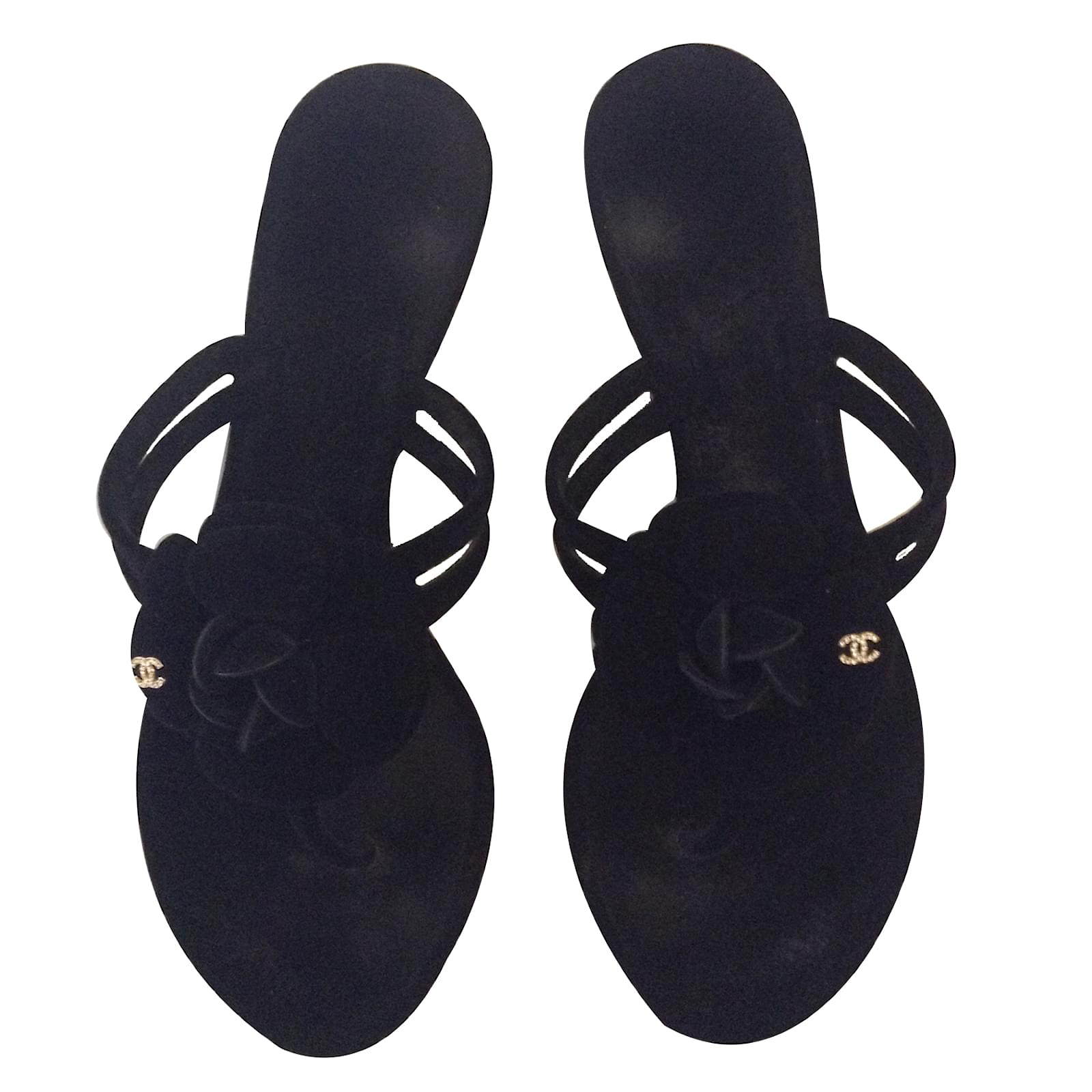 Chanel Sandals Black Velvet ref.28763 - Joli Closet