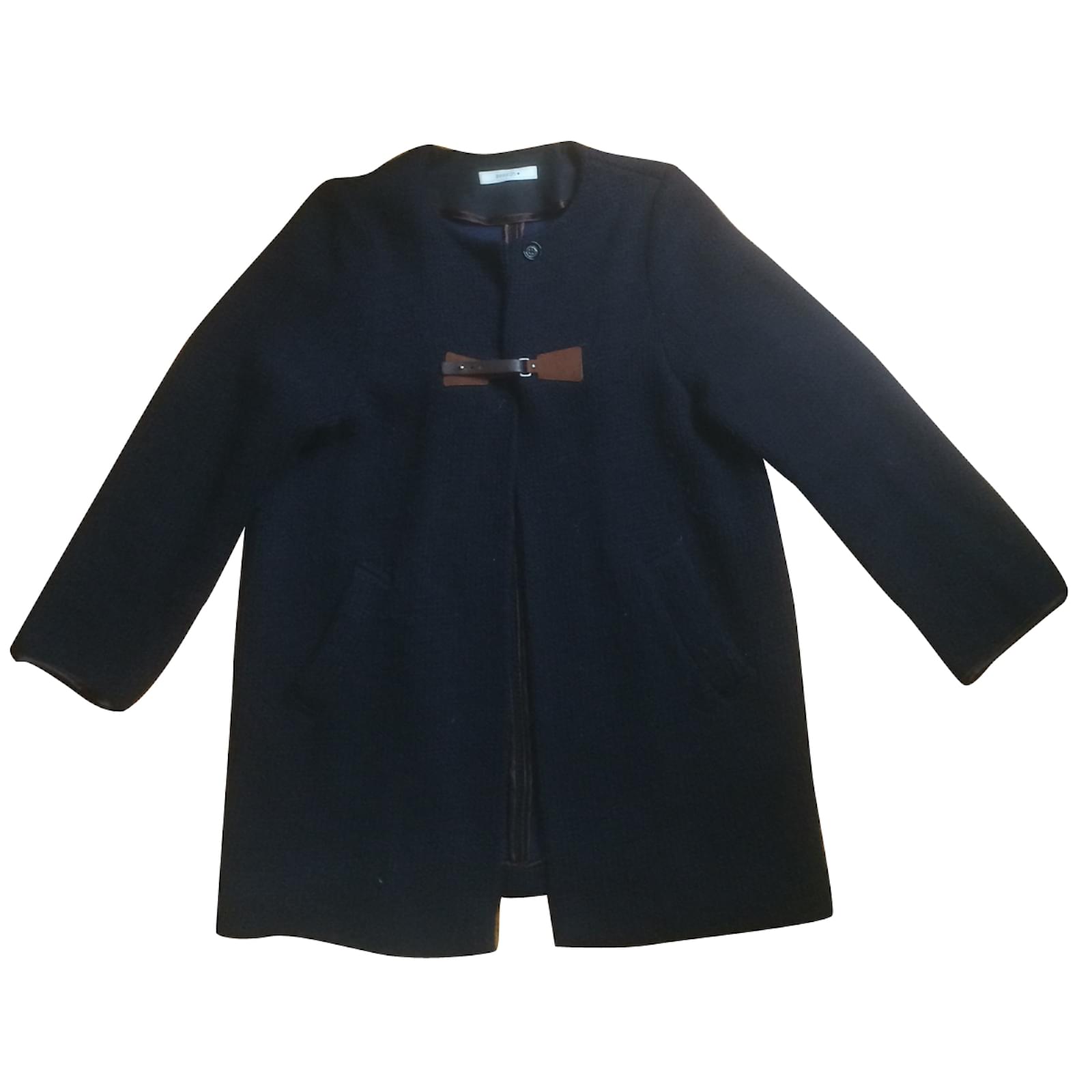 Sessun Mantel Blau Baumwolle Wolle Acryl Joli Closet