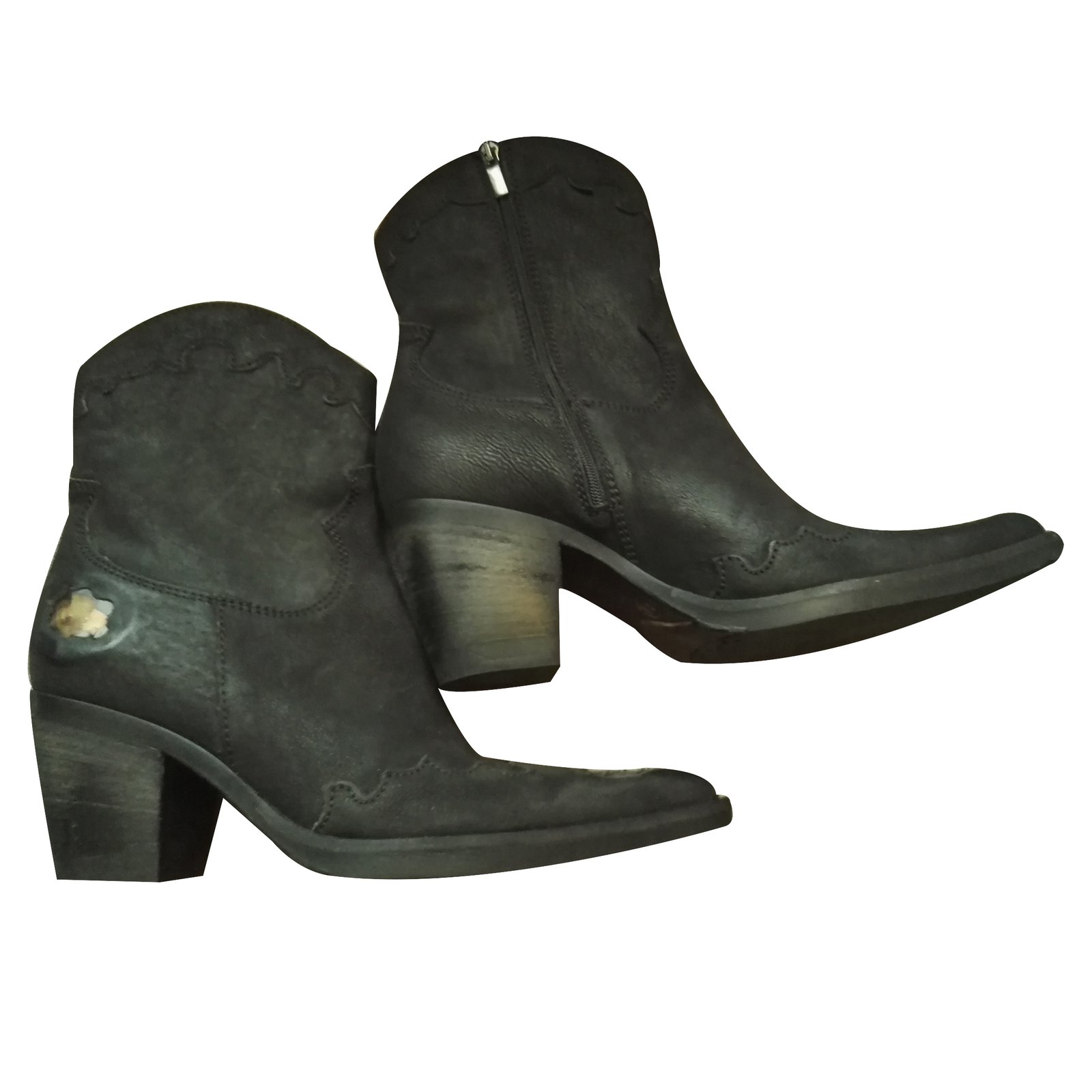 Voorbeeld Beide hongersnood Autre Marque 'Donna Piu' Ankle boots Black Leather ref.29662 - Joli Closet