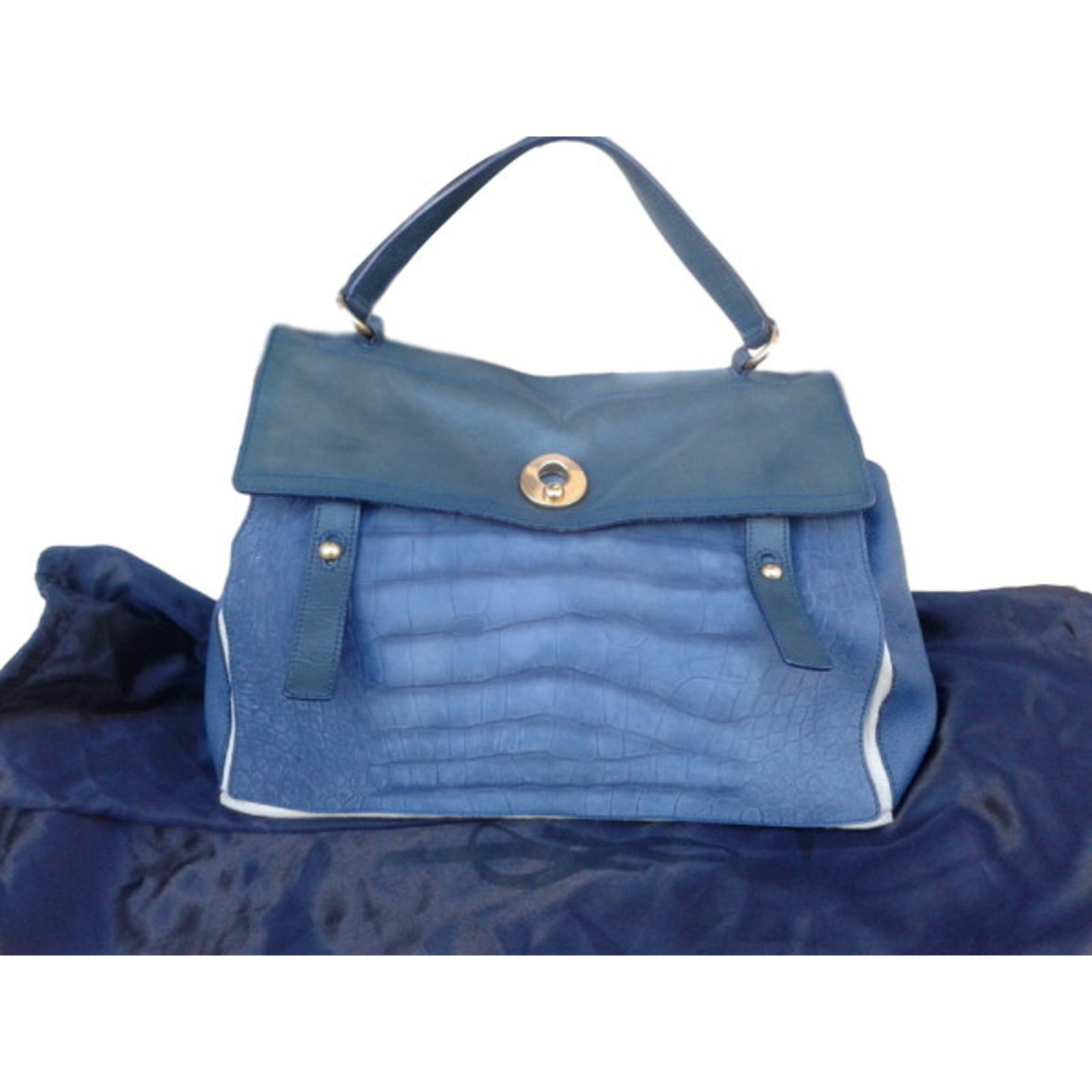 Yves Saint Laurent Muse Two Blue Leather ref.29874 - Joli Closet