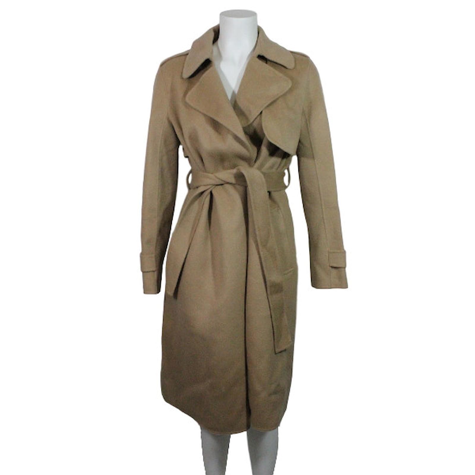 Theory Trench coat Beige Caramel Cashmere Wool ref.29960 - Joli Closet