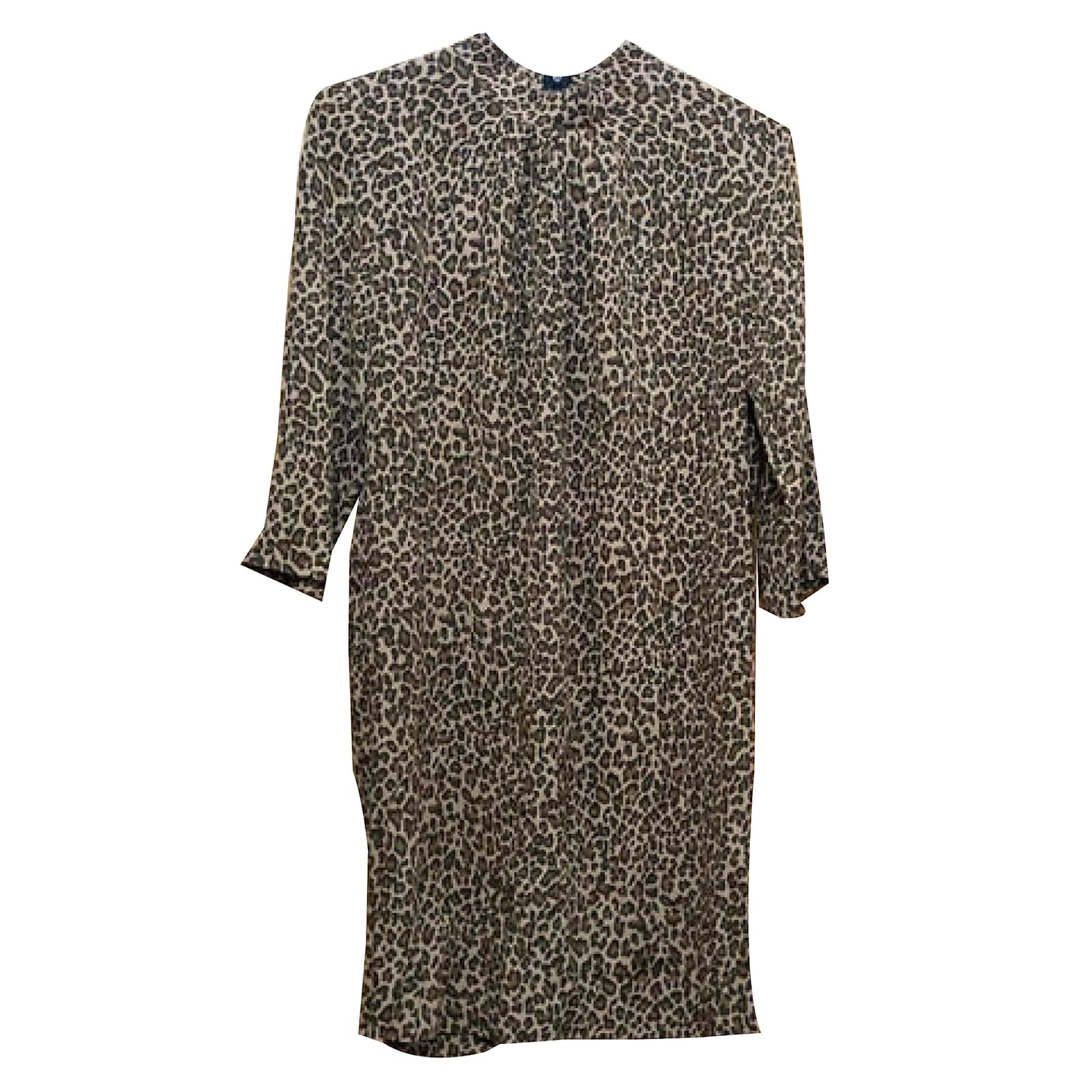 closet gold gathered neck dress