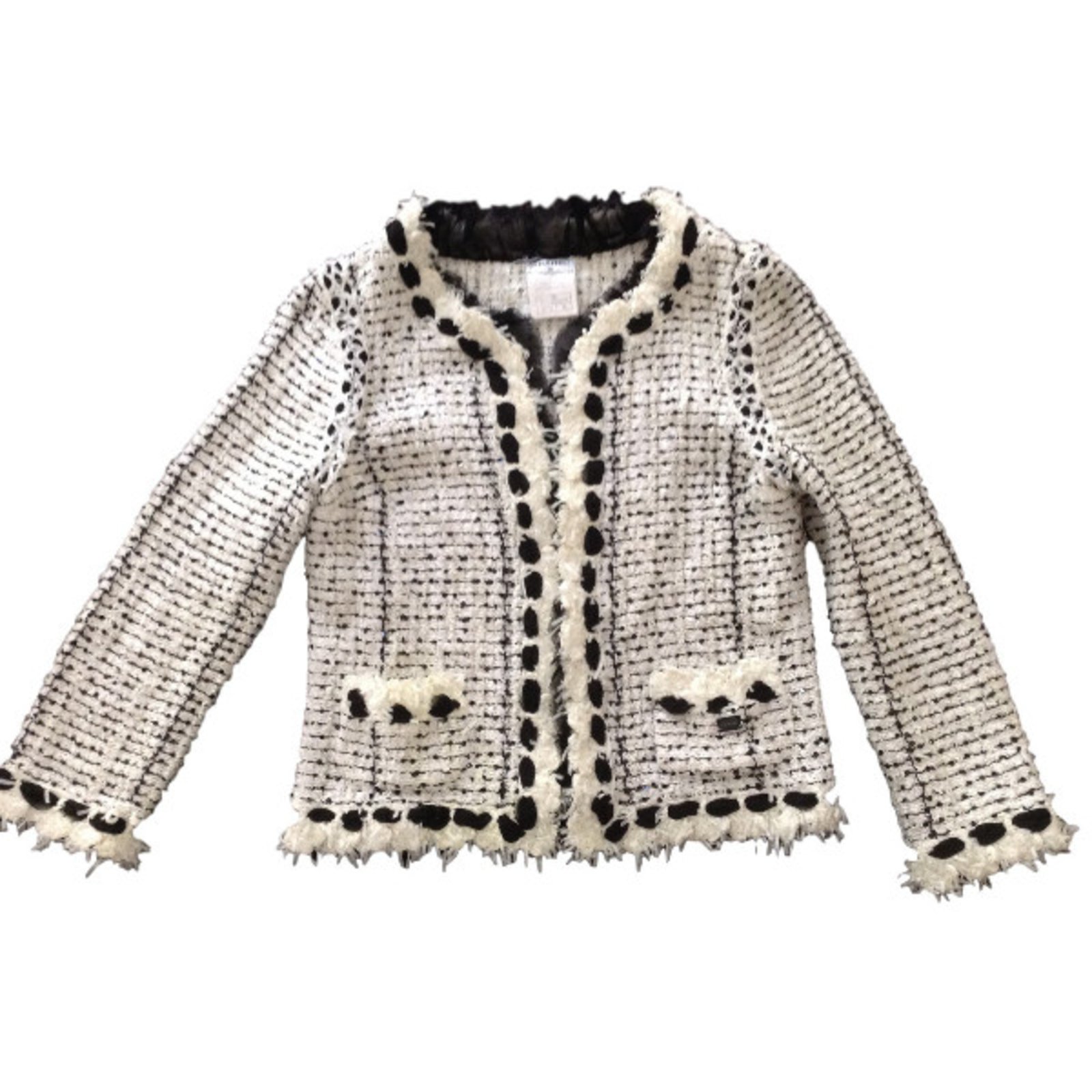 Chanel CHANEL Short length sequins 05P Women's jacket ivory