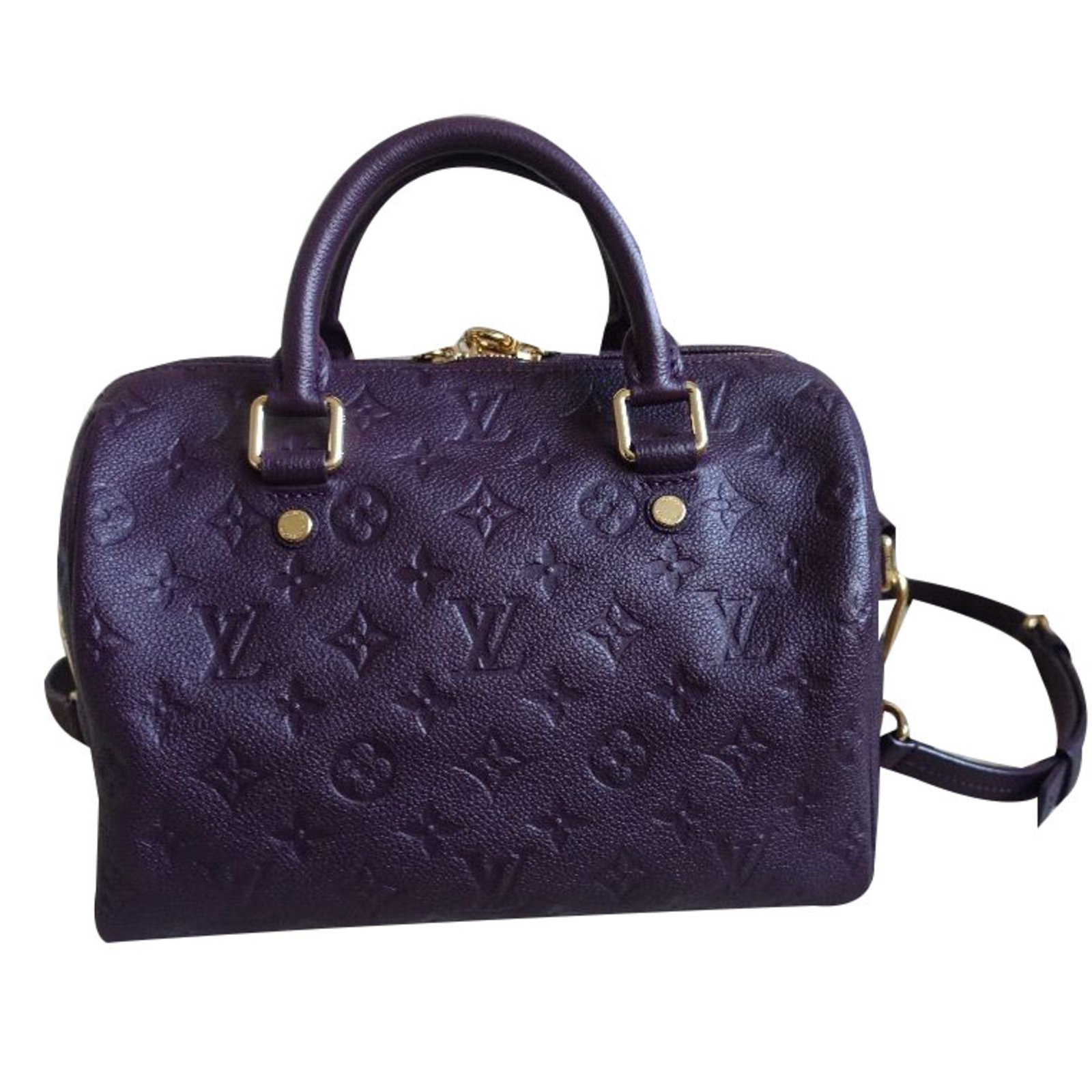 Louis Vuitton Speedy Empreinte 25 Handbags Leather Purple ref.31610 - Joli Closet