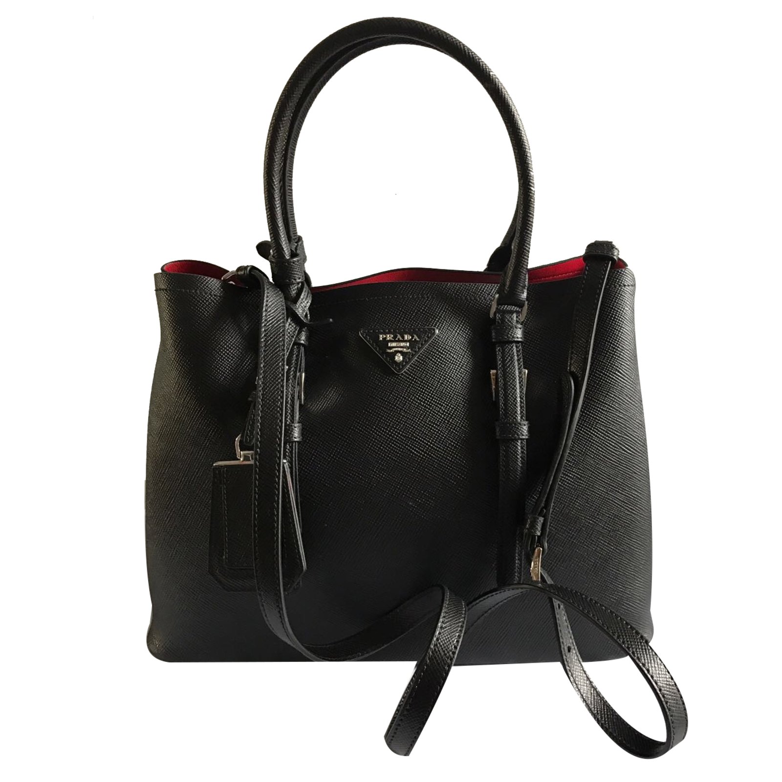 Prada Double bag Black Leather ref.31620 - Joli Closet