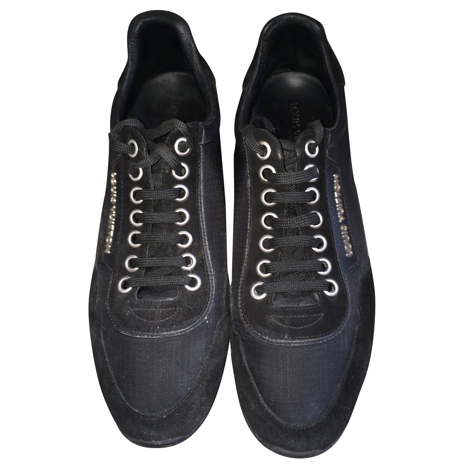 Louis Vuitton Sneakers Black Leather Patent leather Deerskin ref