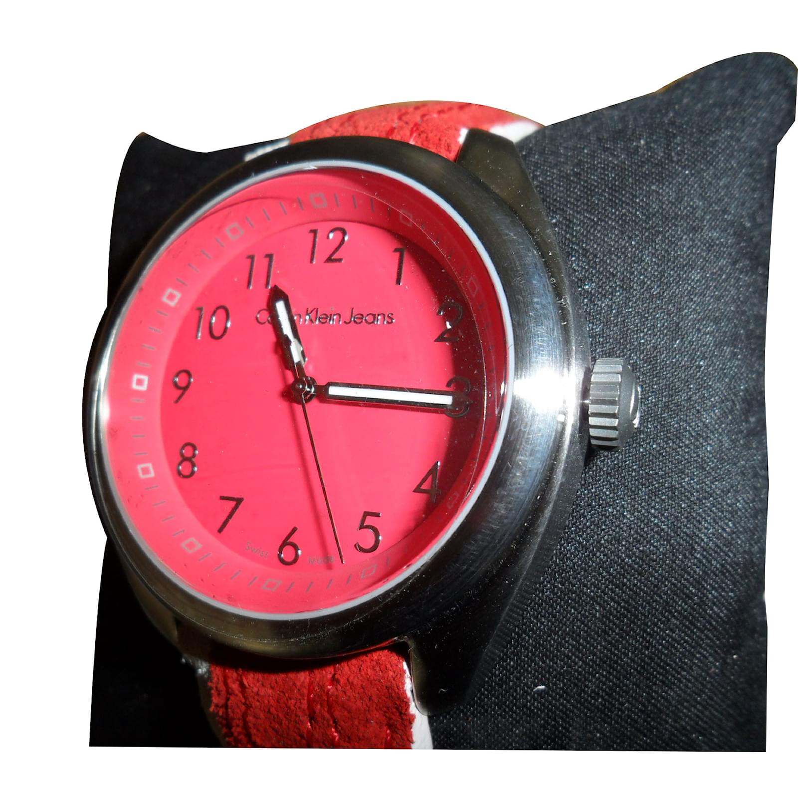 RELOJ DE PULSERA SUIZO DE CALVIN KLEIN JEANS HOMBRE Roja Acero ref
