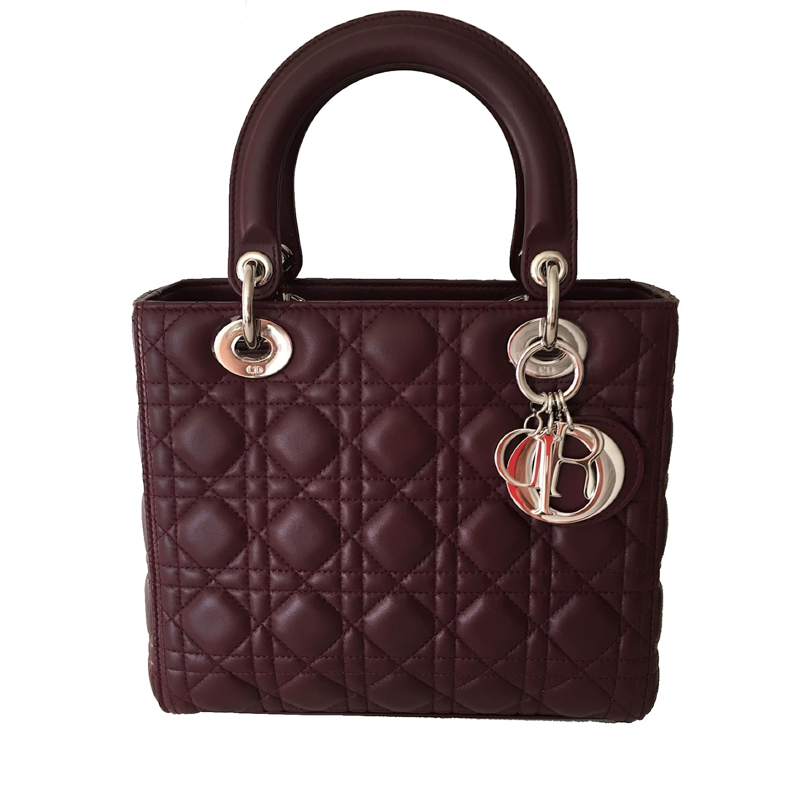 Christian Dior lady dior Dark red Lambskin Joli Closet