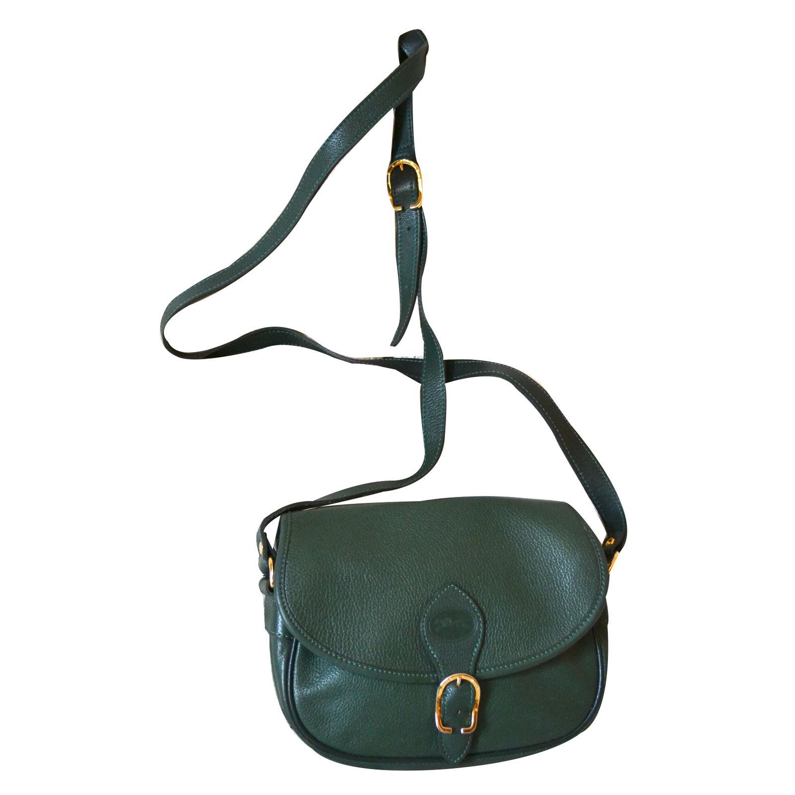 longchamp green leather bag