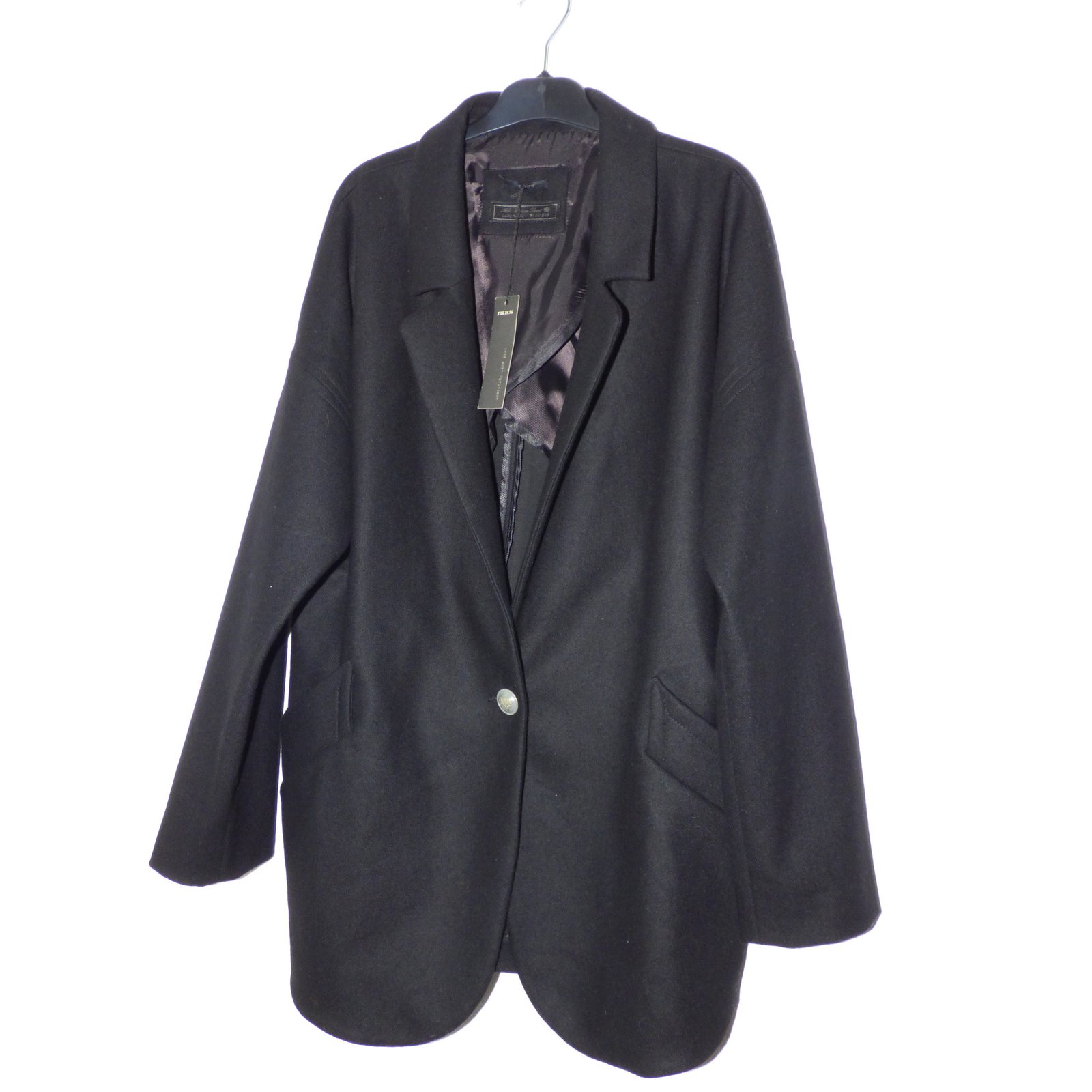 Manteaux Ikks Manteau oversize Laine,Polyamide Noir ref ...