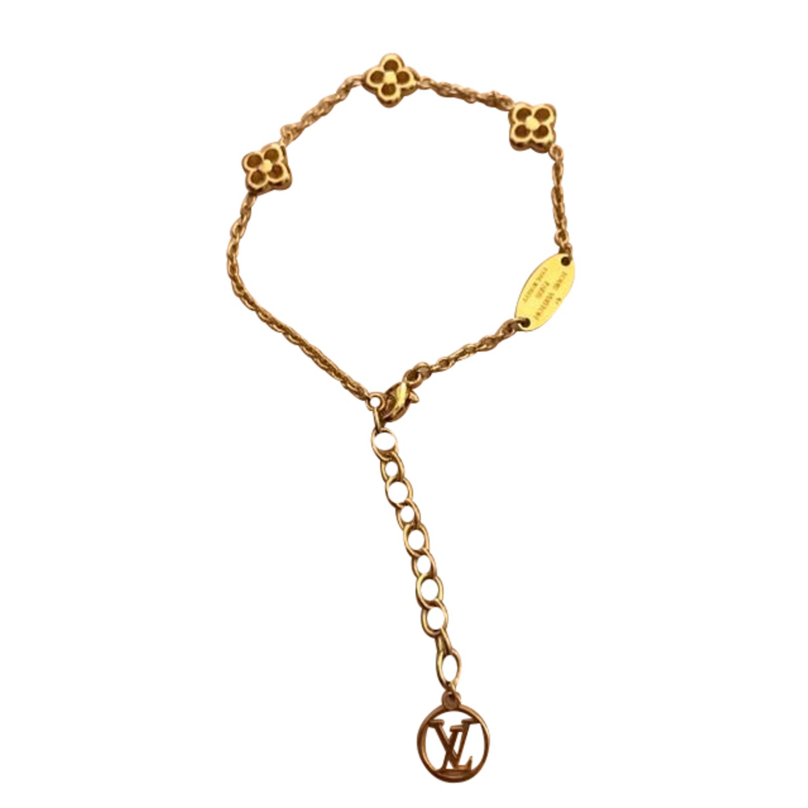 Louis Vuitton Flower Motif Gold Tone Station Bracelet Louis Vuitton  TLC