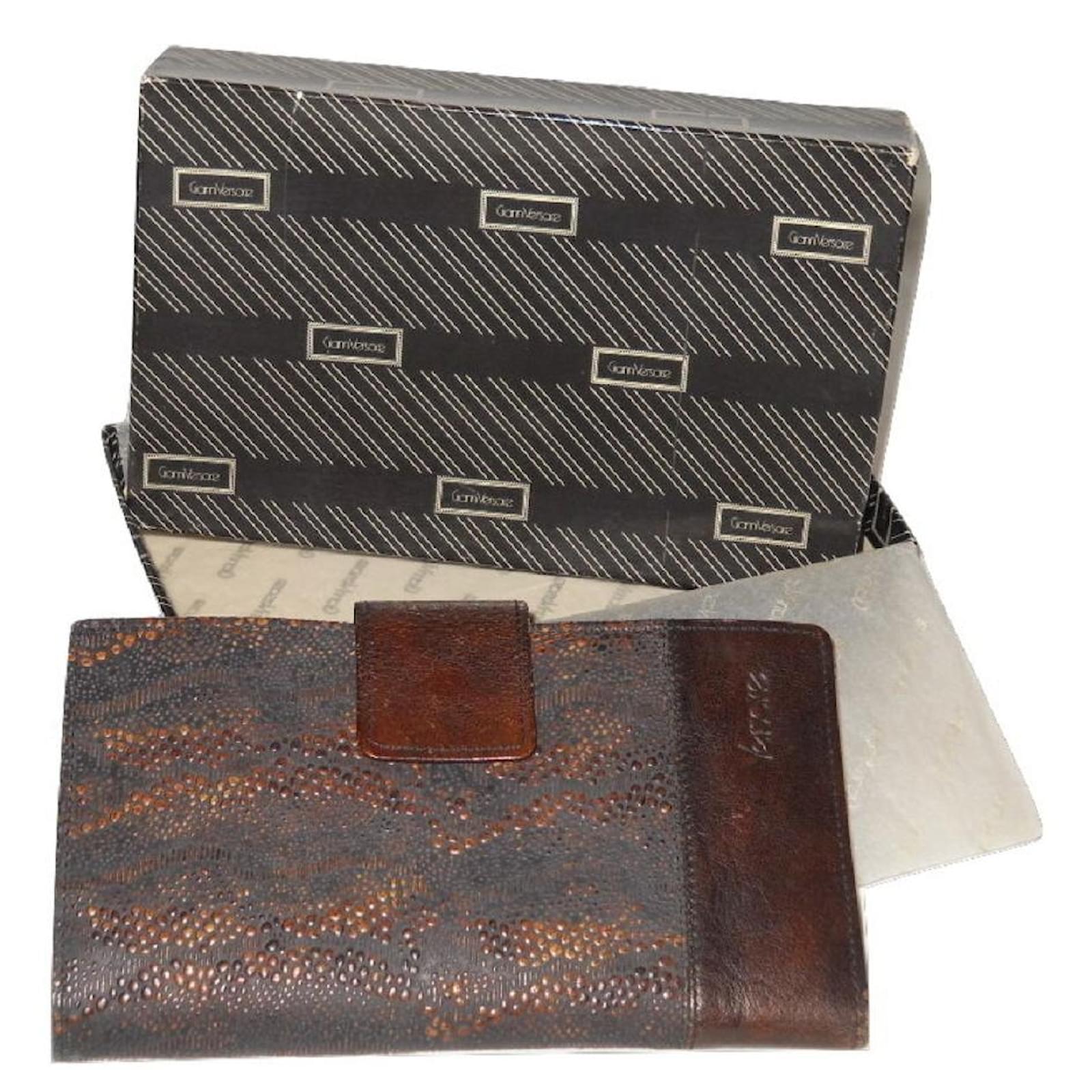 Gianni Versace Wallet Brown Leather Synthetic ref.33729 Joli Closet